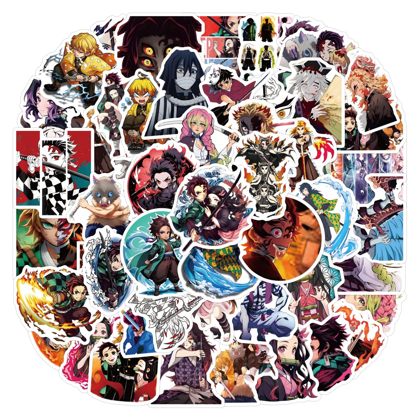 ZUIYIJIANGNAN Demon Anime Slayer Stickers – 55 Pcs Waterproof Vinyl for Laptops, Water Bottles & More