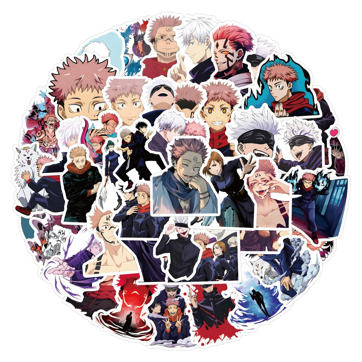 ZUIYIJIANGNAN Jujutsu Kaisen Stickers – 55pc Waterproof Vinyl Set for Laptops, Water Bottles, Notebooks