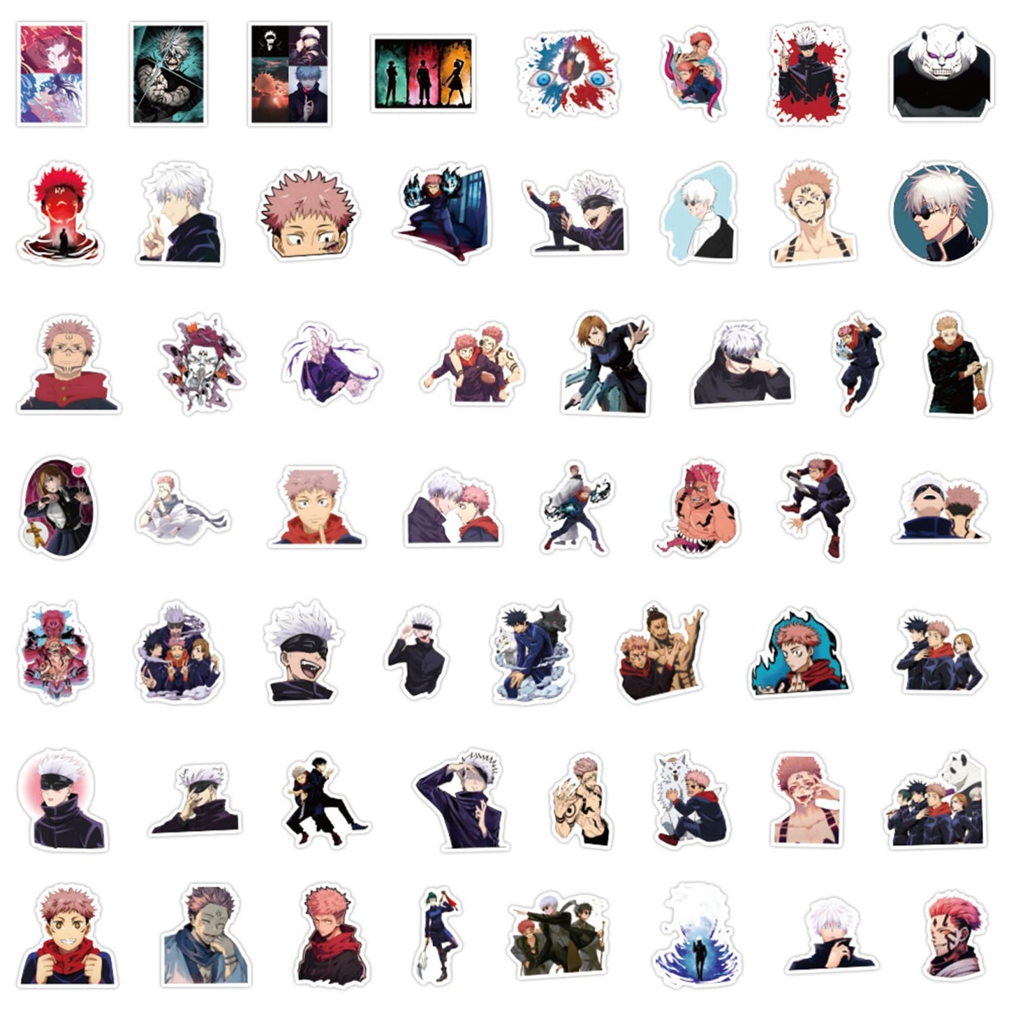 ZUIYIJIANGNAN Jujutsu Kaisen Stickers – 55pc Waterproof Vinyl Set for Laptops, Water Bottles, Notebooks