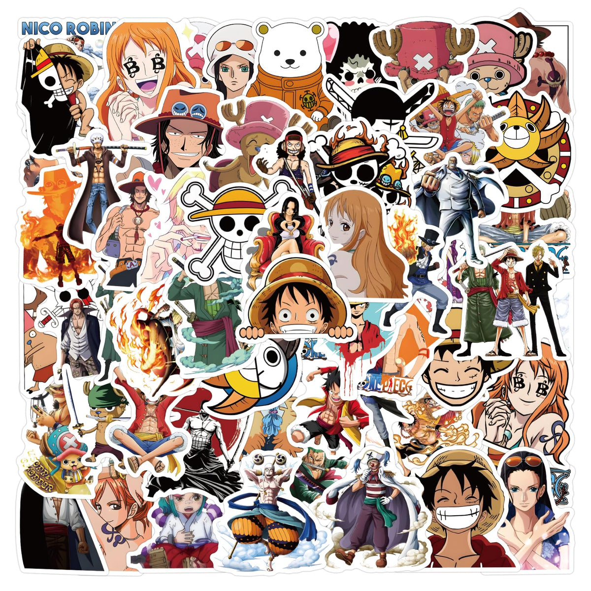 ZUIYIJIANGNAN 110Pcs One Piece Stickers – Waterproof Vinyl Decals for Laptops, Water Bottles & More
