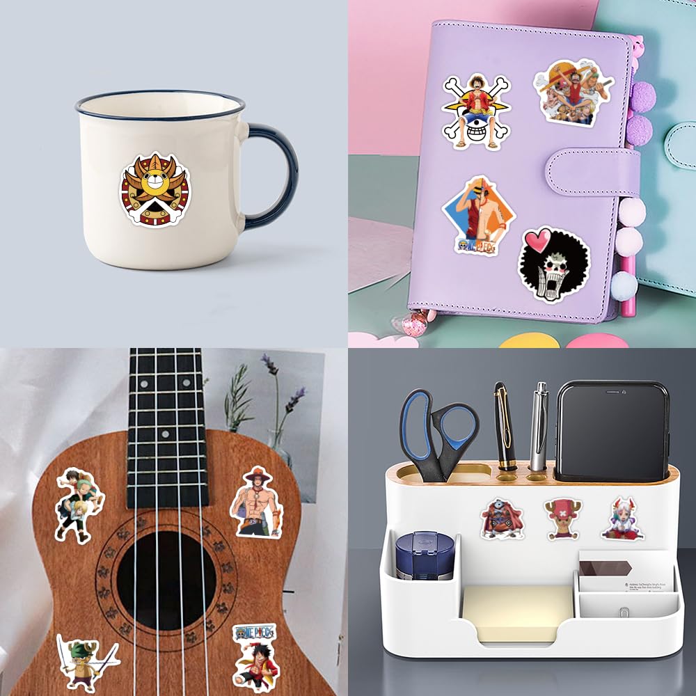 ZUIYIJIANGNAN 110Pcs One Piece Stickers – Waterproof Vinyl Decals for Laptops, Water Bottles & More