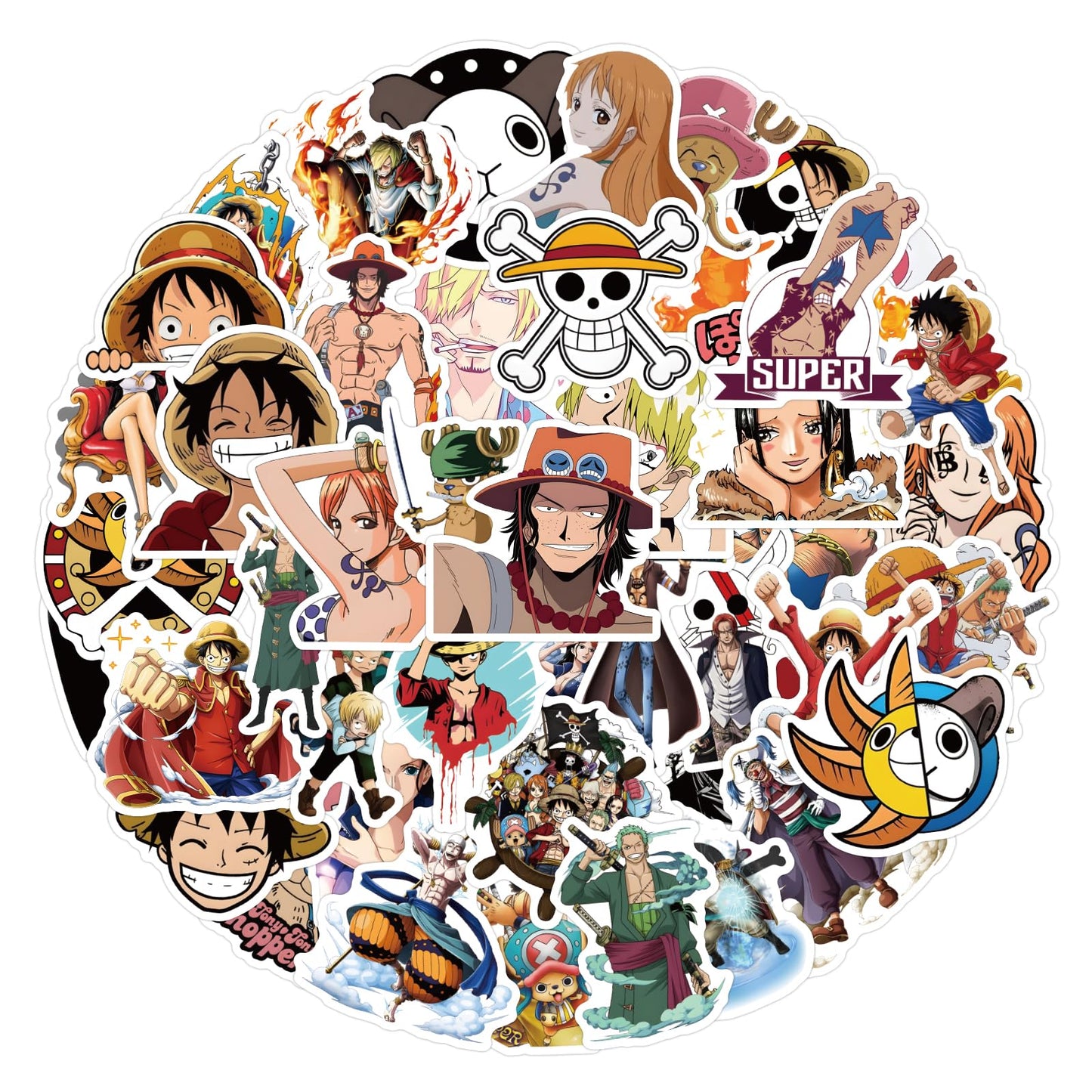 ZUIYIJIANGNAN 110Pcs One Piece Stickers – Waterproof Vinyl Decals for Laptops, Water Bottles & More