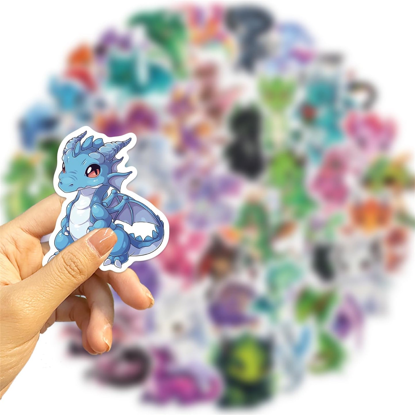 ZUIYIJIANGNAN 50pcs Cartoon Dragon Stickers – Waterproof Vinyl for Laptops & Water Bottles