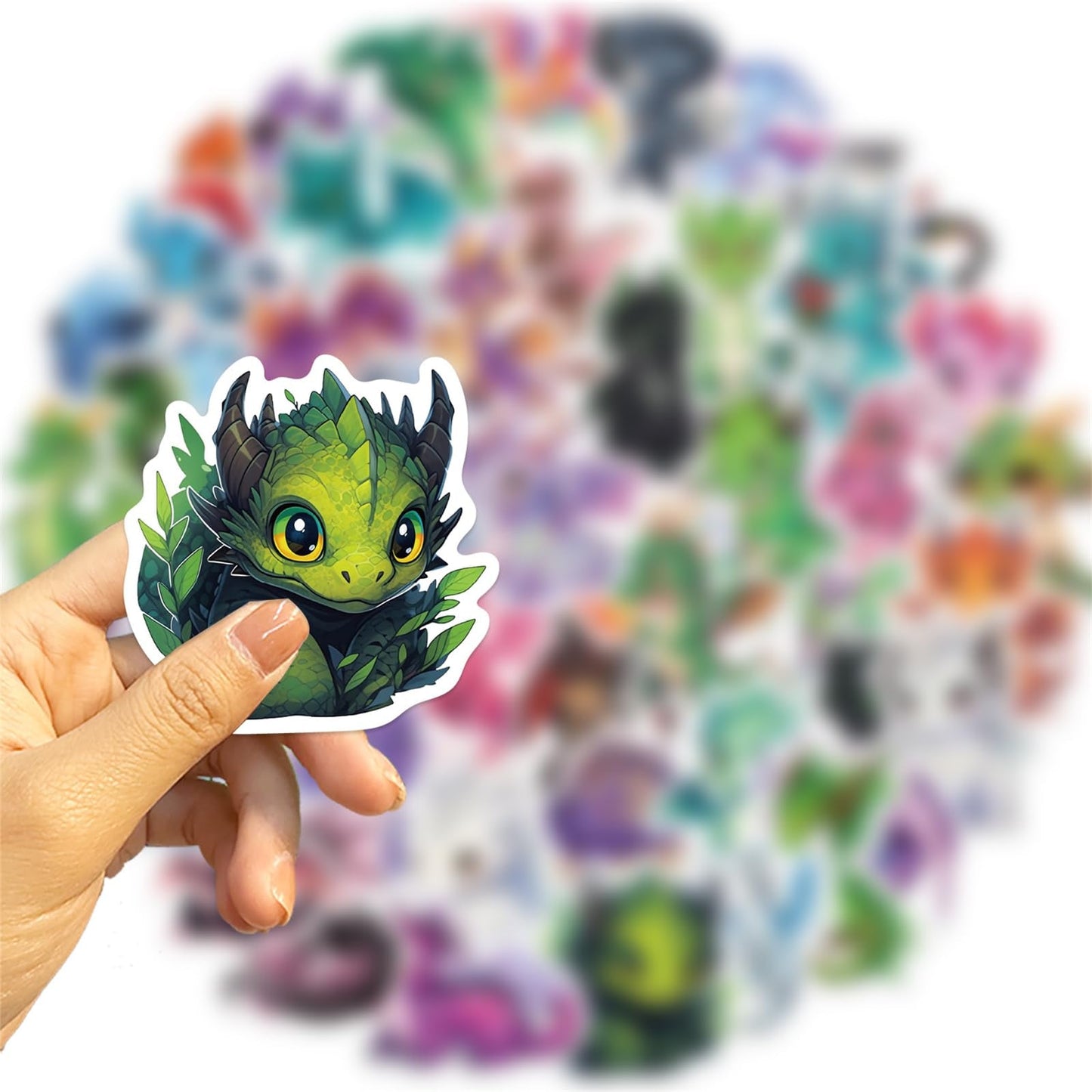 ZUIYIJIANGNAN 50pcs Cartoon Dragon Stickers – Waterproof Vinyl for Laptops & Water Bottles