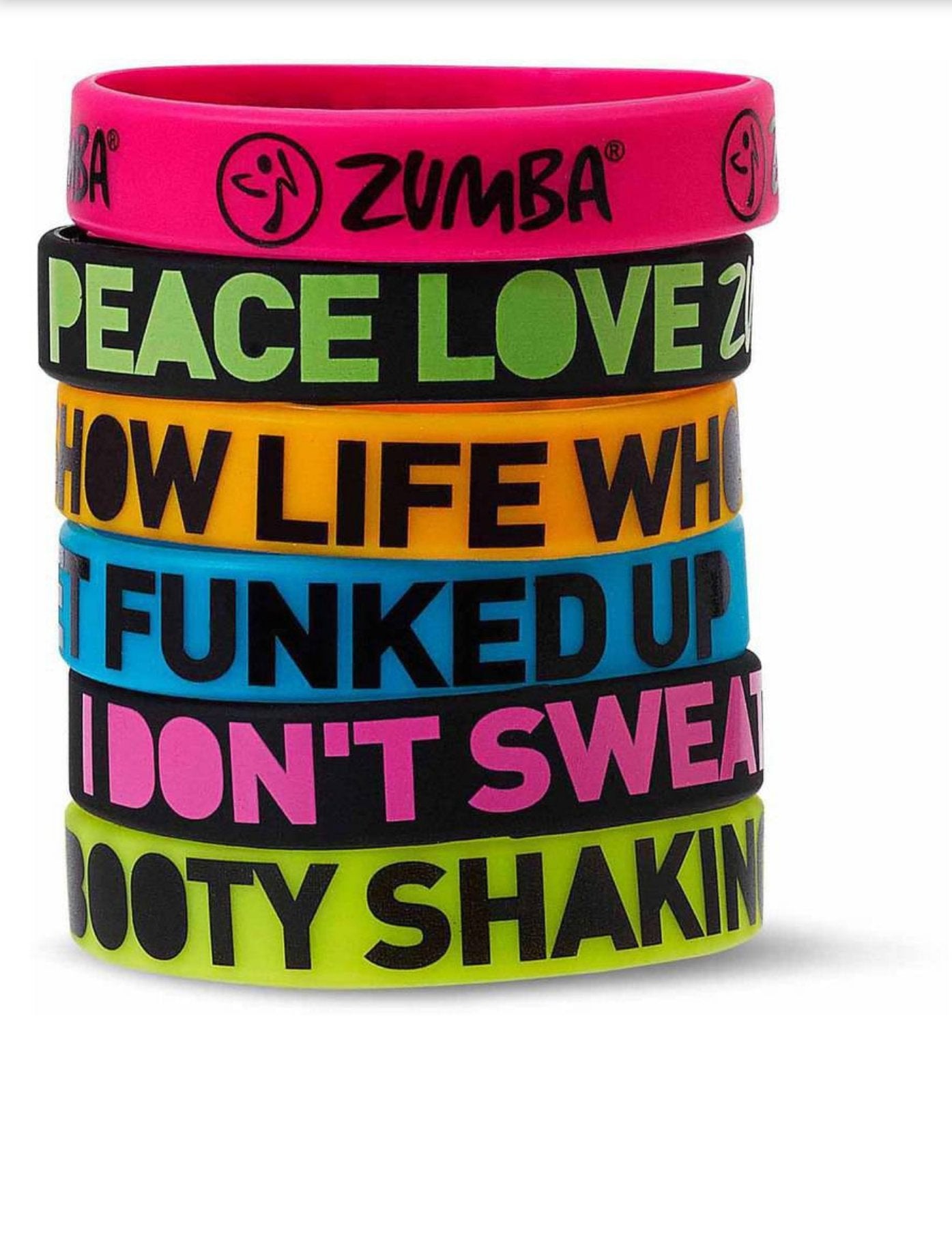 Zumba Express Yourself Bracelets (6PK) – A0A00524 Rubber Unisex Wristbands