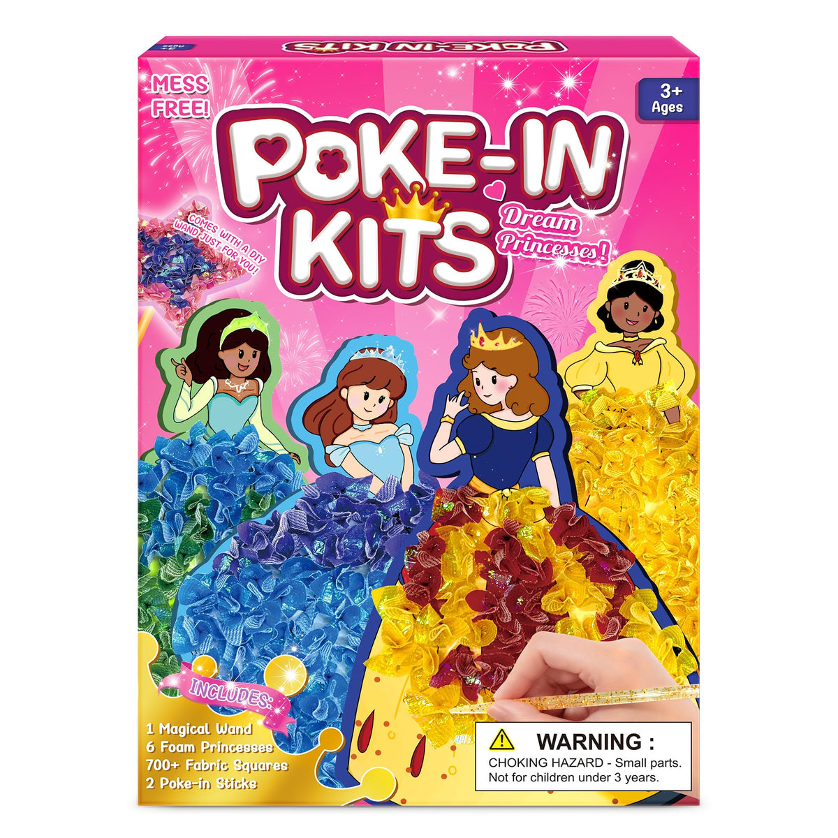 ZUNIRA Poke-in Kits Dream Princess – Mess-Free Creative Craft for Kids Aged 3-9