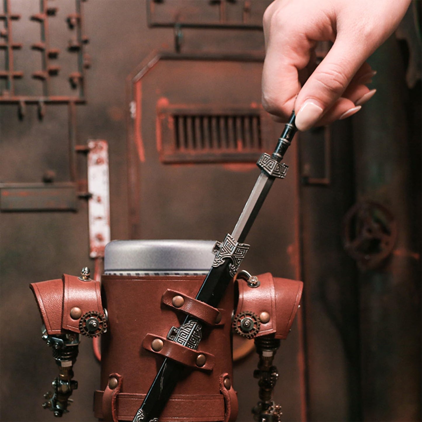 ZUNPINSPACE Adult 3D Metal Puzzle – Steampunk Pen Holder & Mechanical Model Set