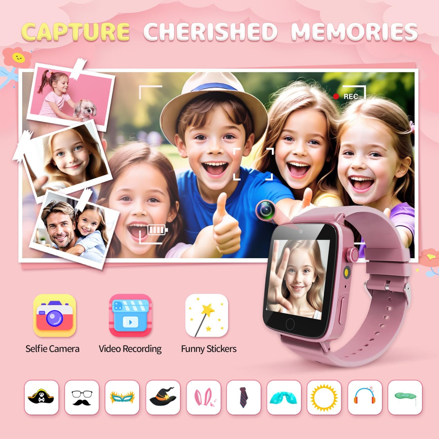 ZUODUN Kids Watch for Girls – Camera, 26 Puzzle Games, Alarm, Pedometer & Learning Cards