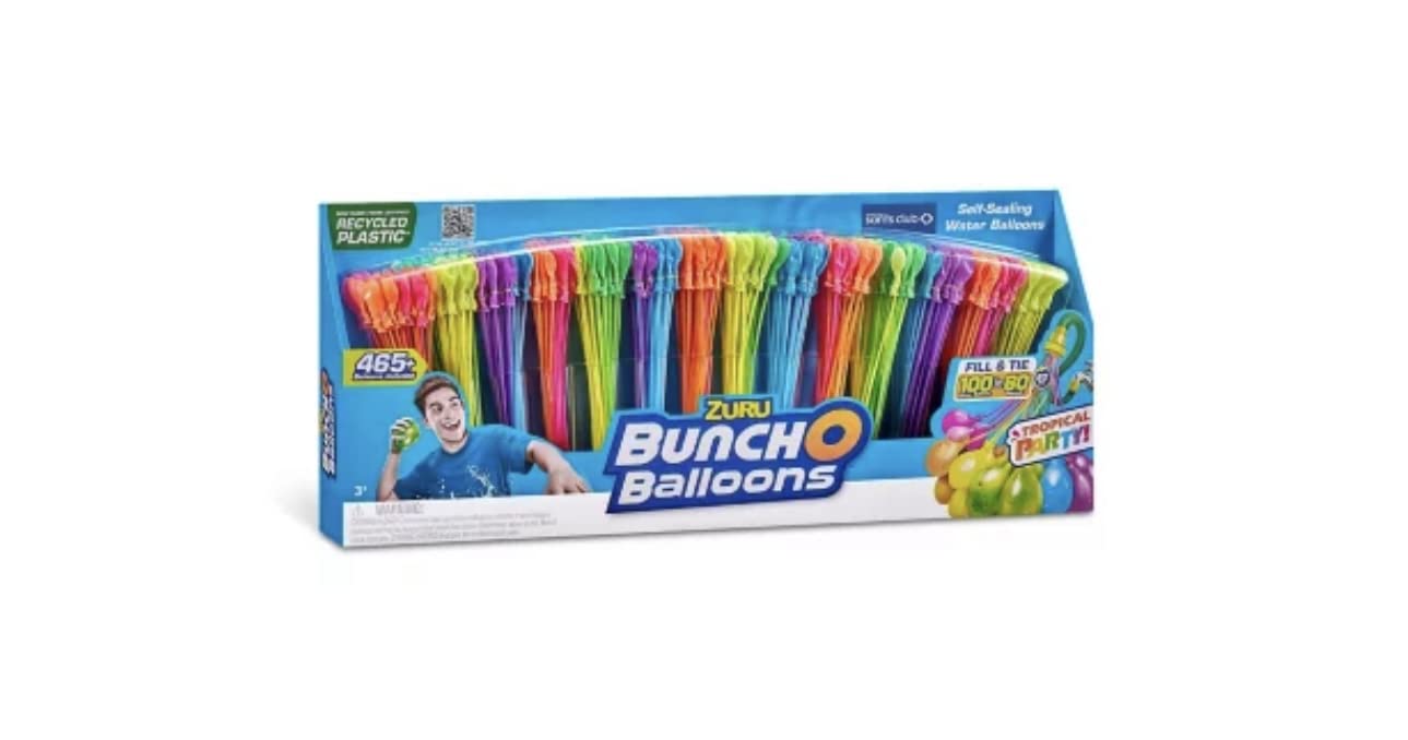 ZURU Bunch O Balloons 465 Rapid-Fill Self-Tying Water Balloons (14 Stems)