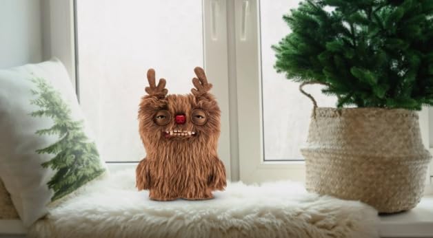 ZURU Fuggler Festive Fuggs 9-Inch Plush — Ugly Monster Toy With Teeth (Snowman, Reindeer, Gingerbread)