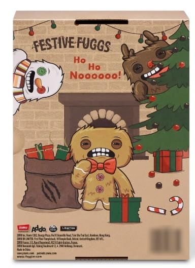 ZURU Fuggler Festive Fuggs 9-Inch Plush — Ugly Monster Toy With Teeth (Snowman, Reindeer, Gingerbread)