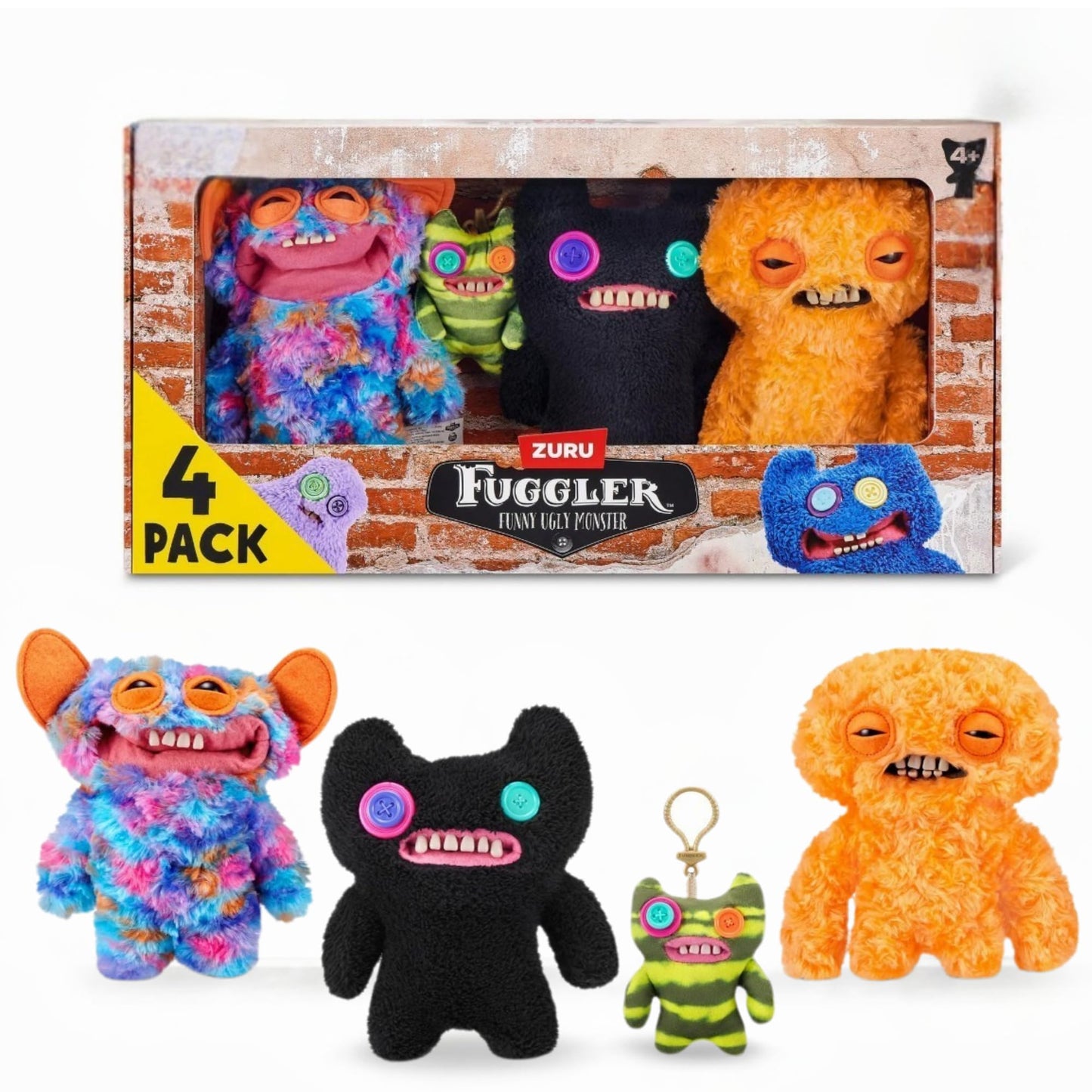 ZURU Fuggler Funny Ugly Monster Plush Toys – Limited Edition 4-Pack by ZURU