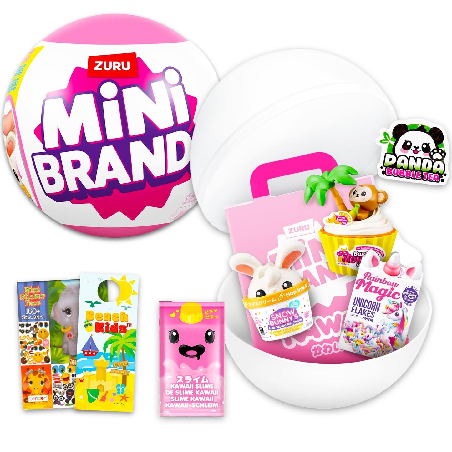 ZURU Kawaii Food Mini Brands Mystery Set – Surprise Mini Food Toys Bundle with Stickers