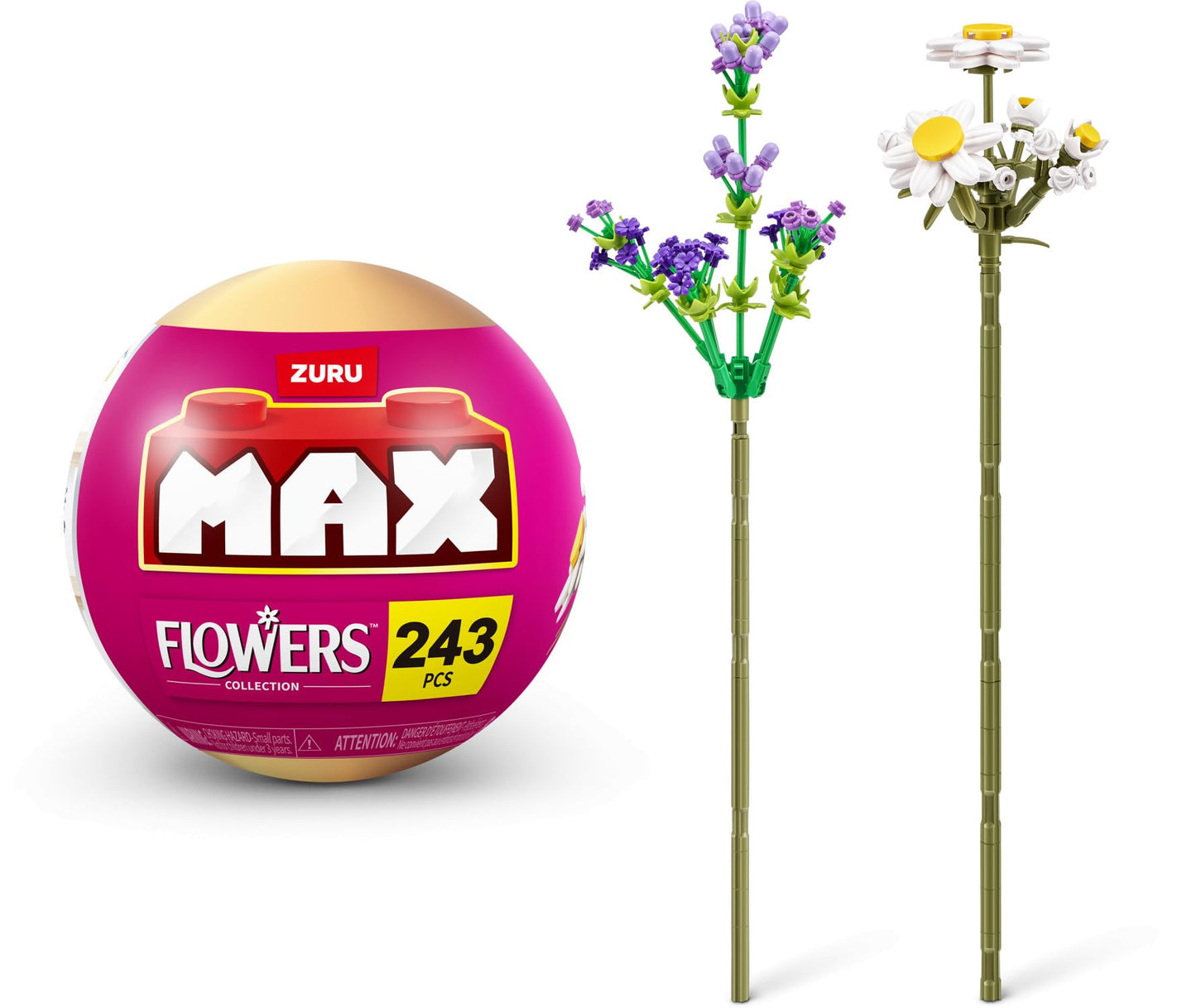 ZURU MAX Premium Garden Long Flowers – 2-Bloom Capsule, 233 Pieces, 10 Designs to Collect