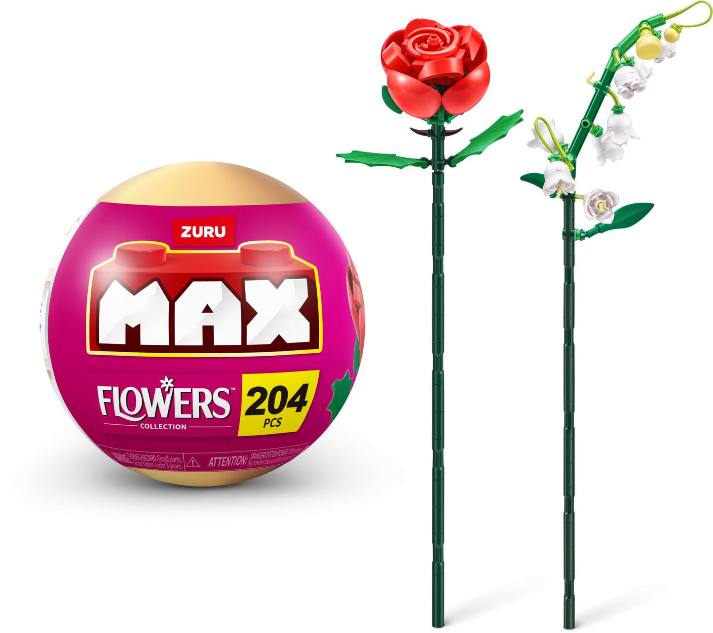 ZURU MAX Premium Garden Long Flowers – 2-Bloom Capsule, 233 Pieces, 10 Designs to Collect
