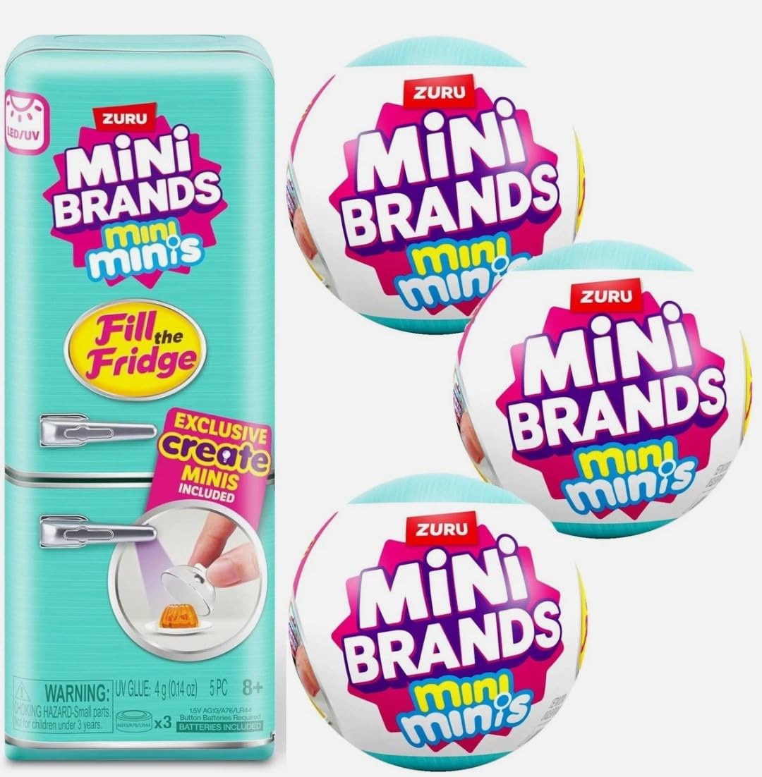 ZURU Mini Minis Refrigerator – Fill The Fridge Set with 60+ Collectibles