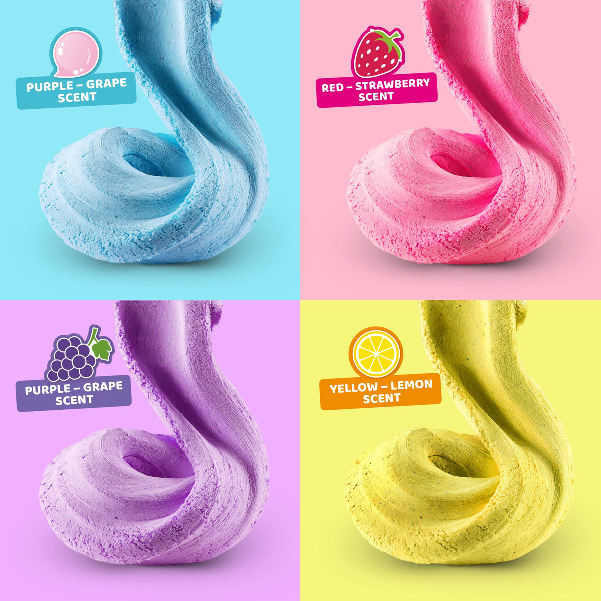 ZURU Oosh Cotton Candy Large Foil Bag 100g (Grape) – Fluffy Slime Expands 3000%