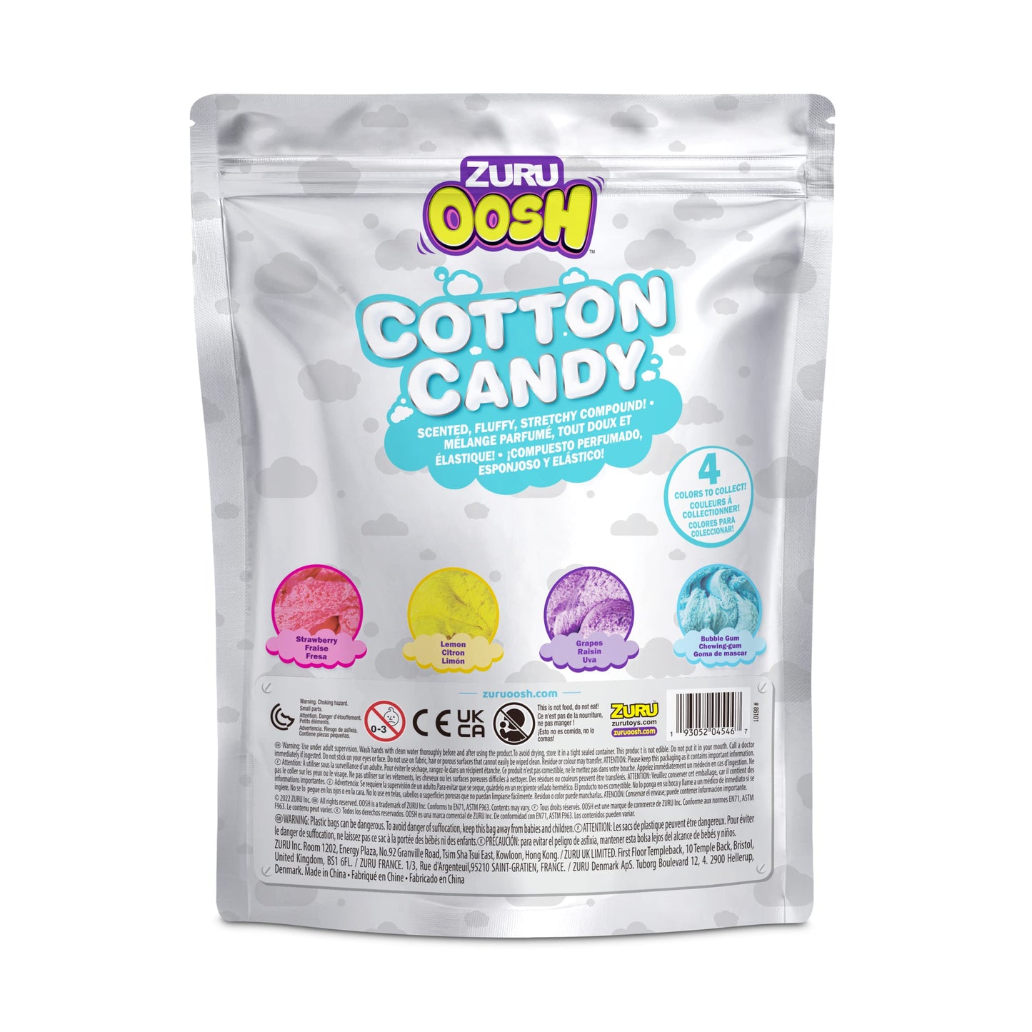 Oosh Cotton Candy Large 100g Foil Bag by ZURU Oosh – Fluffy Stretch Slime (Bubble Gum)