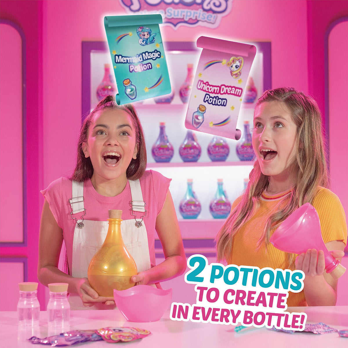 ZURU Oosh Potions Slime Surprise Pink – DIY Slime Kit with Sparkles, Beads & Glow