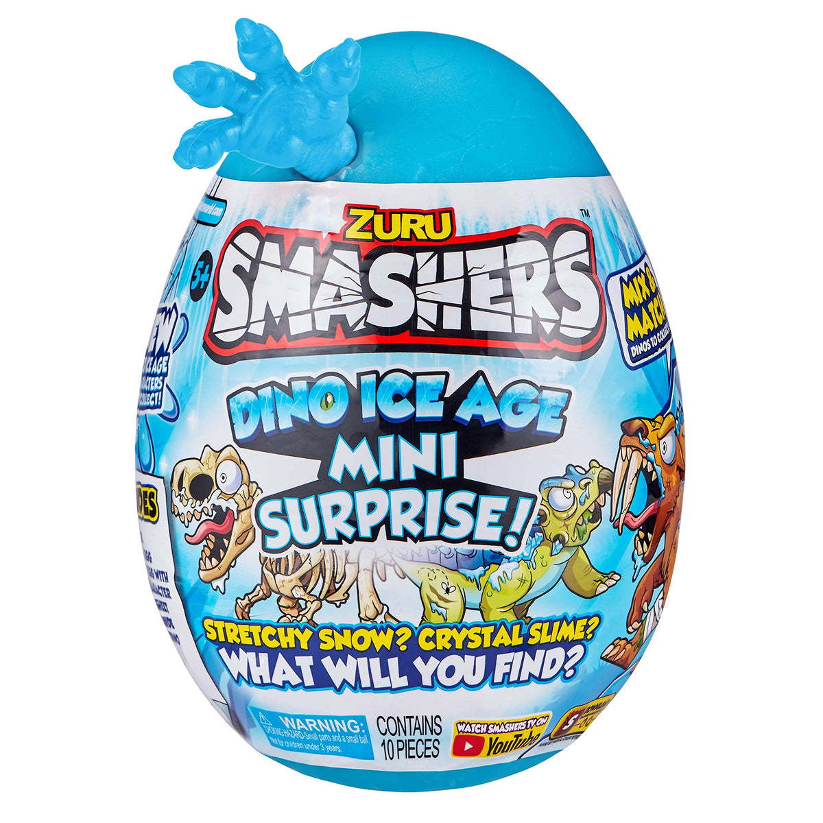 Smashers Dino Ice Age Mini Surprise Egg – T Rex Skeleton (7456) | ZURU SMASHERS