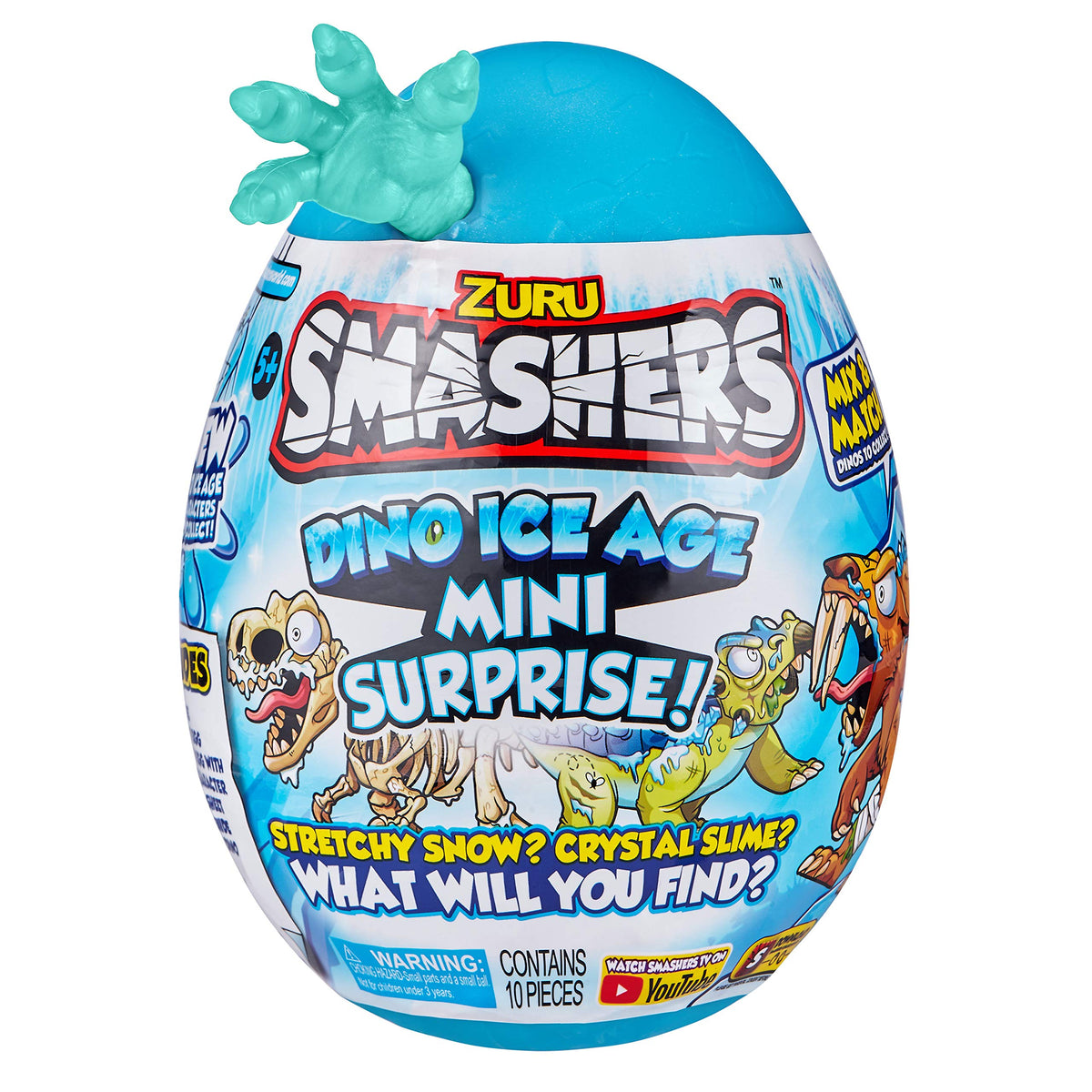 ZURU Smashers Dino Ice Age Ankylosaurus Mini Surprise Egg with Slime & Collectibles
