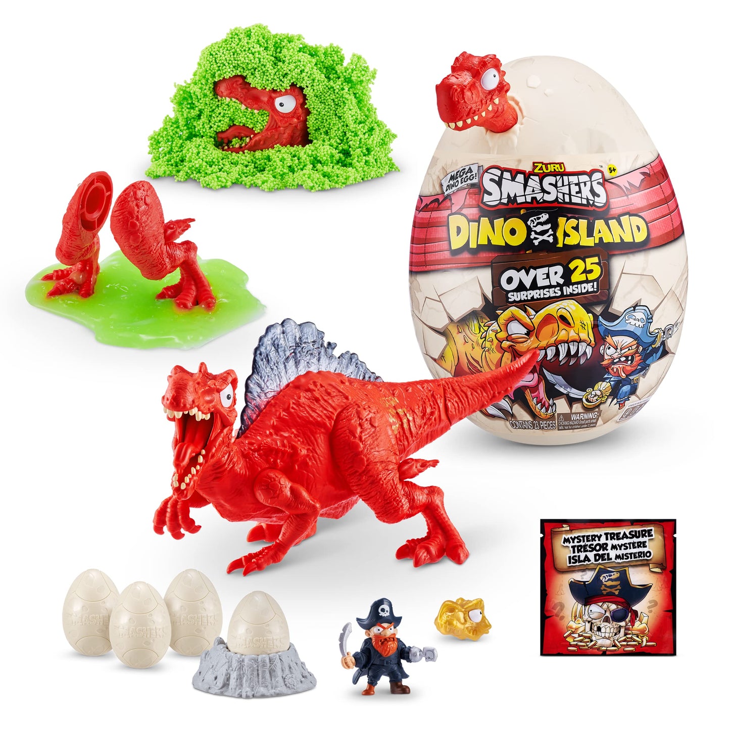 ZURU SMASHERS Dino Island Mega Egg Spinosaurus – 25 Surprises, Slime & More | Ages 5+
