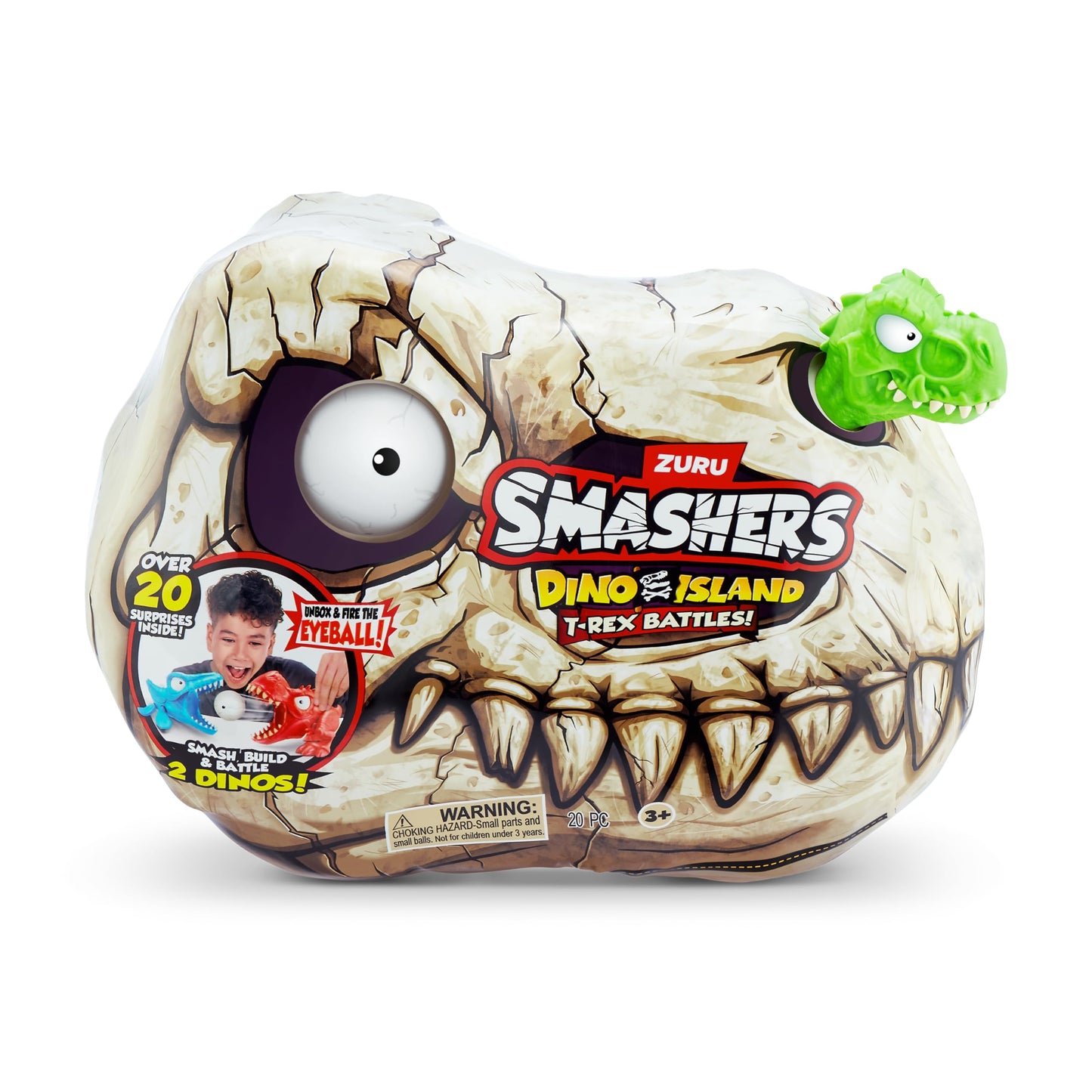ZURU SMASHERS Dino Island Mini T-Rex Battles Playset | Collectible Dinosaur Battle Toys