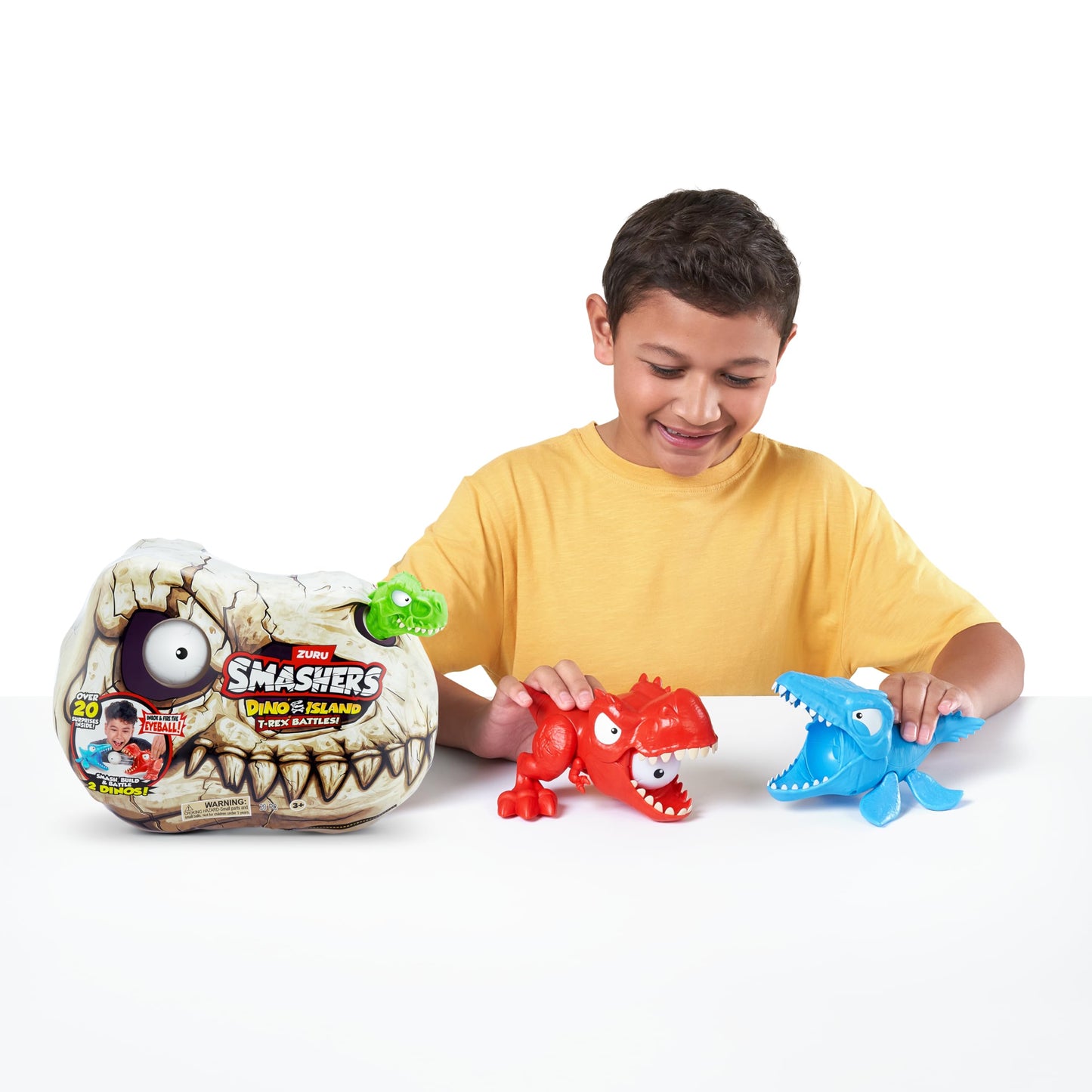 ZURU SMASHERS Dino Island Mini T-Rex Battles Playset | Collectible Dinosaur Battle Toys