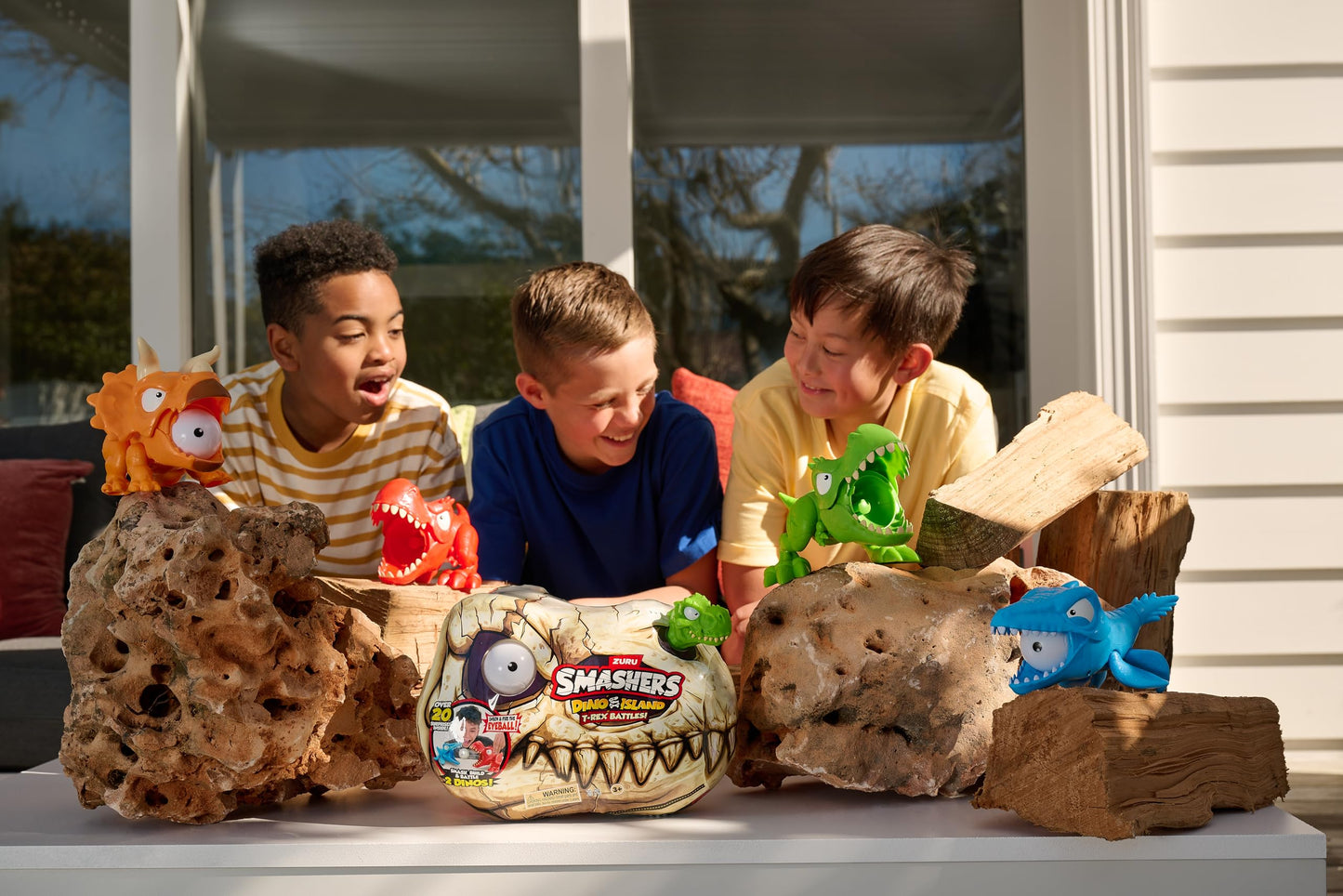 ZURU SMASHERS Dino Island Mini T-Rex Battles Playset | Collectible Dinosaur Battle Toys