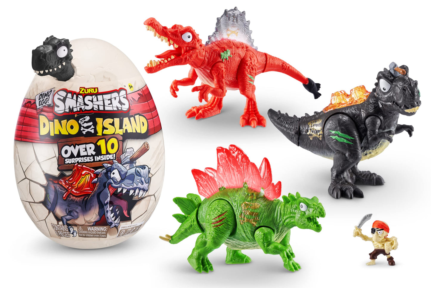 Smashers Dino Island Mini Egg T-Rex by ZURU – 10 Surprises, Slime & Sand (Ages 5+)