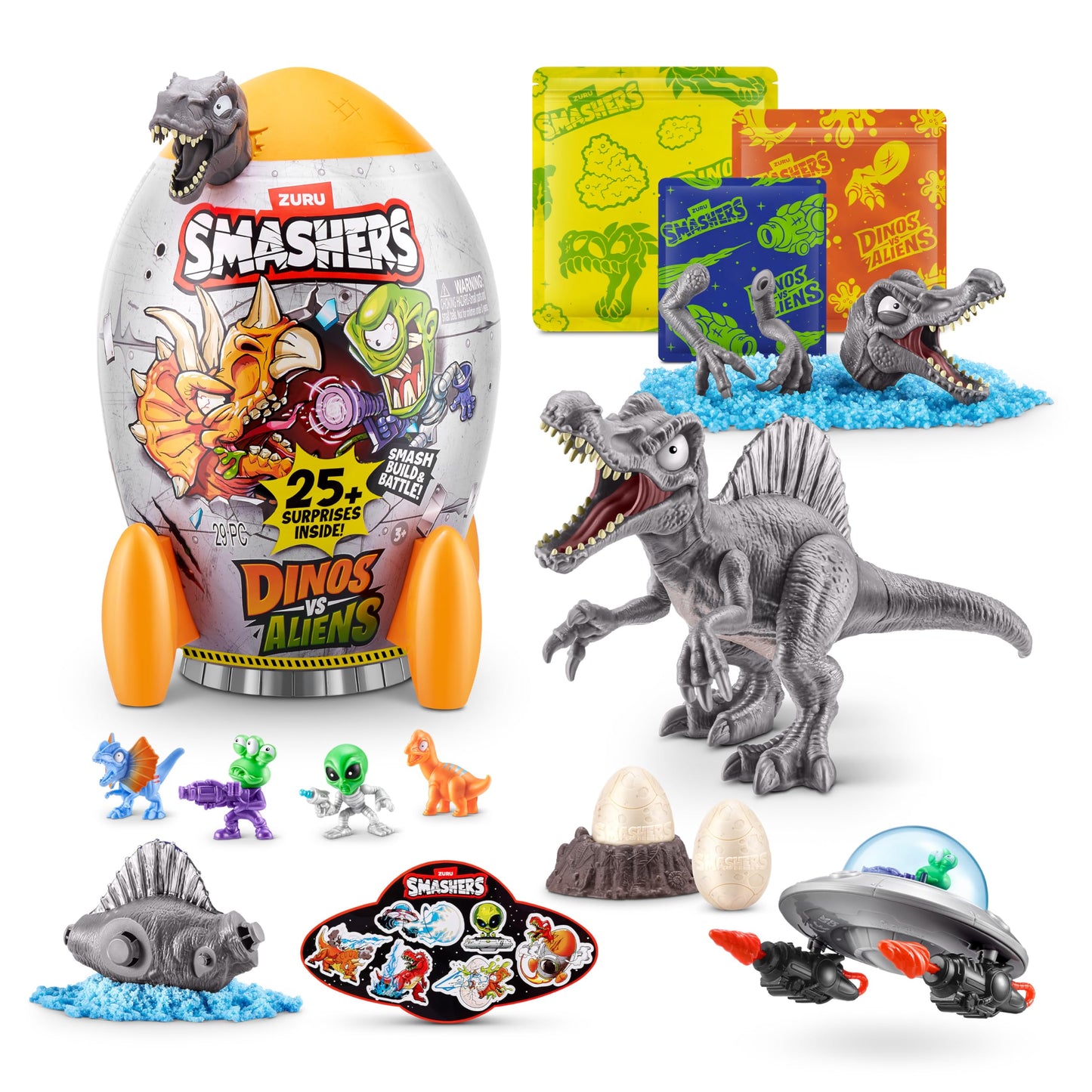 ZURU SMASHERS Dino vs Aliens Medium (Spinosaurus) – Smashable Egg Toy for Boys