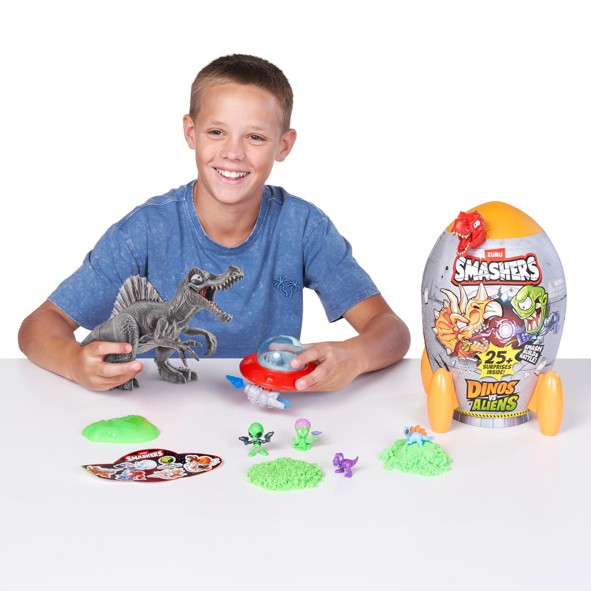 ZURU SMASHERS Dino vs Aliens Medium (Spinosaurus) – Smashable Egg Toy for Boys