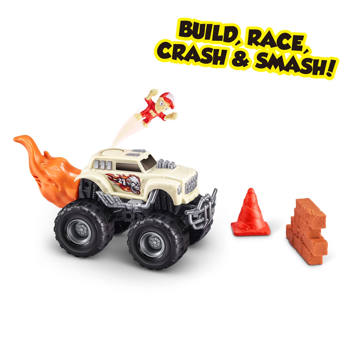 Smashers Monster Truck Surprise (Skull Truck) by ZURU – 25+ Surprises, 3 Trucks, Smash, Slime & Sand