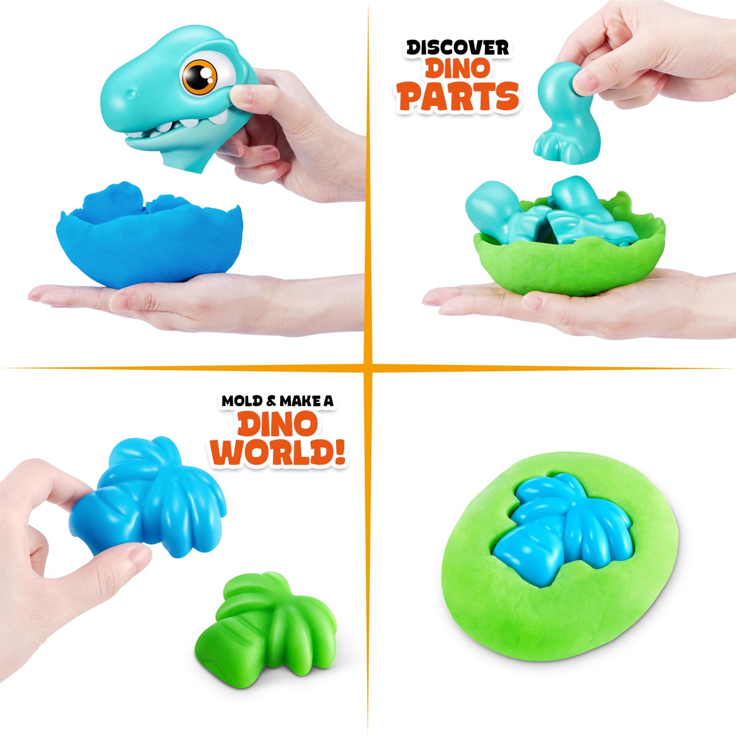 ZURU SMASHERS Smashers Junior Dino Dig Large Egg – Brontosaurus, 25 Surprises