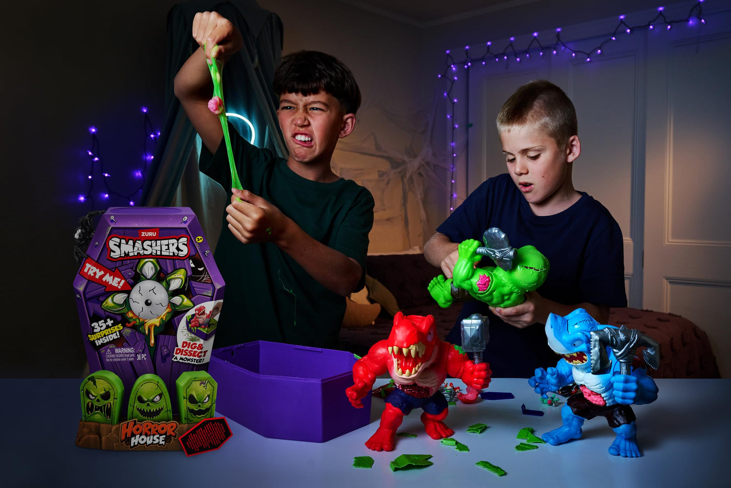 ZURU SMASHERS Smashers Mega Horror House (Black) – Interactive Monster Collectible Toy