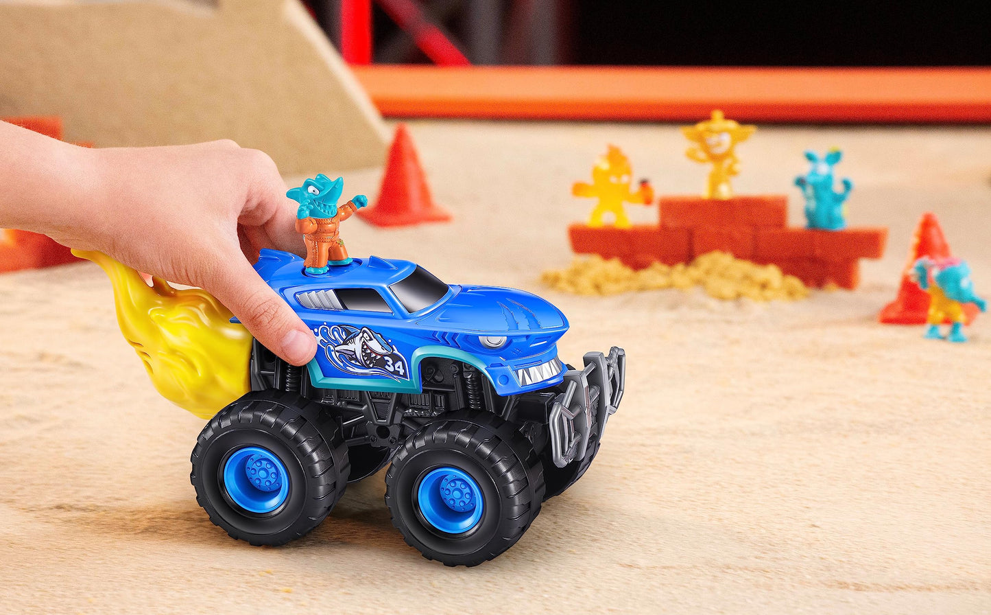 Smashers Monster Wheels Red Flame Mystery Pack — 25+ Surprises, 3 Trucks | ZURU SMASHERS
