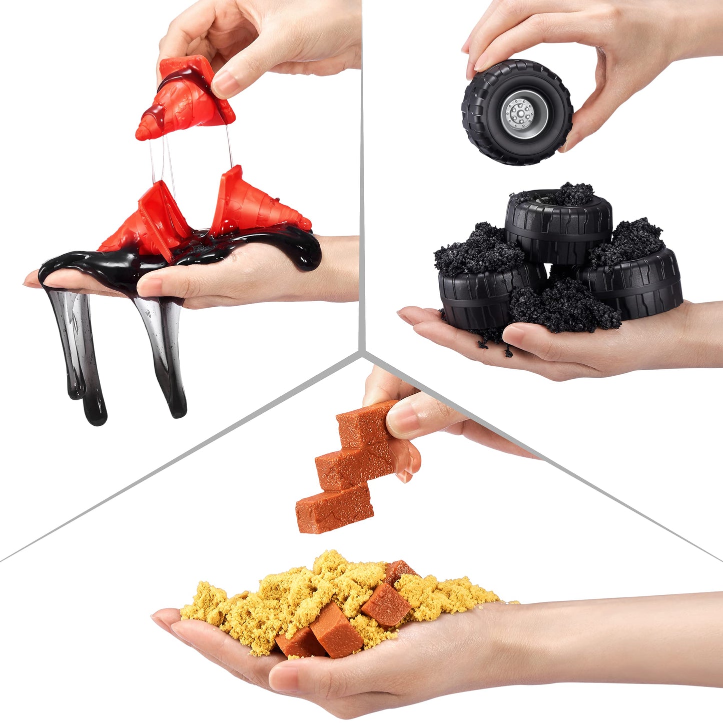 ZURU SMASHERS Monster Wheels Yellow Flame Mystery Pack – 25+ Surprises, 3 Trucks