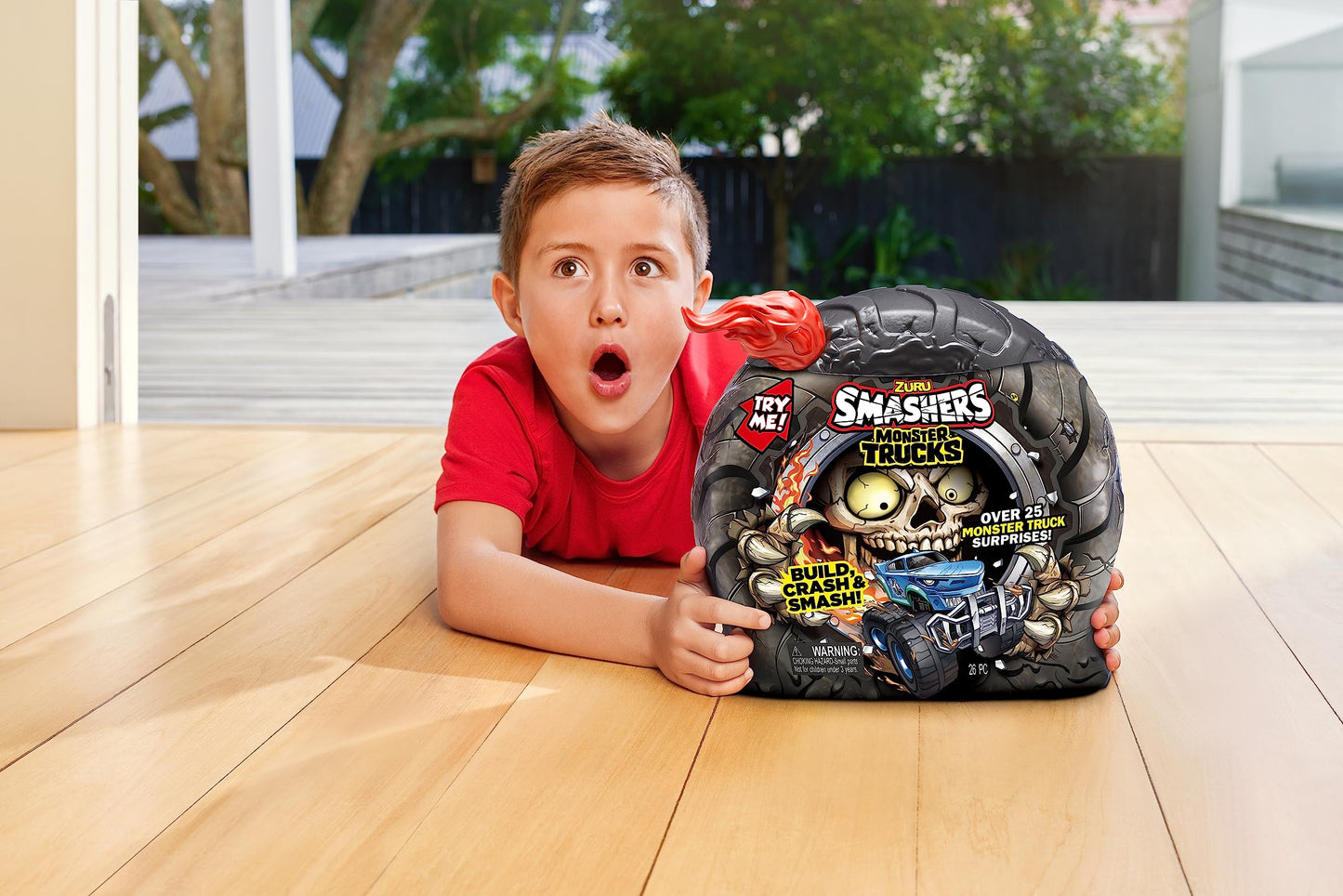 Smashers Monster Truck Surprise (Skull Truck) by ZURU – 25+ Surprises, 3 Trucks, Smash, Slime & Sand