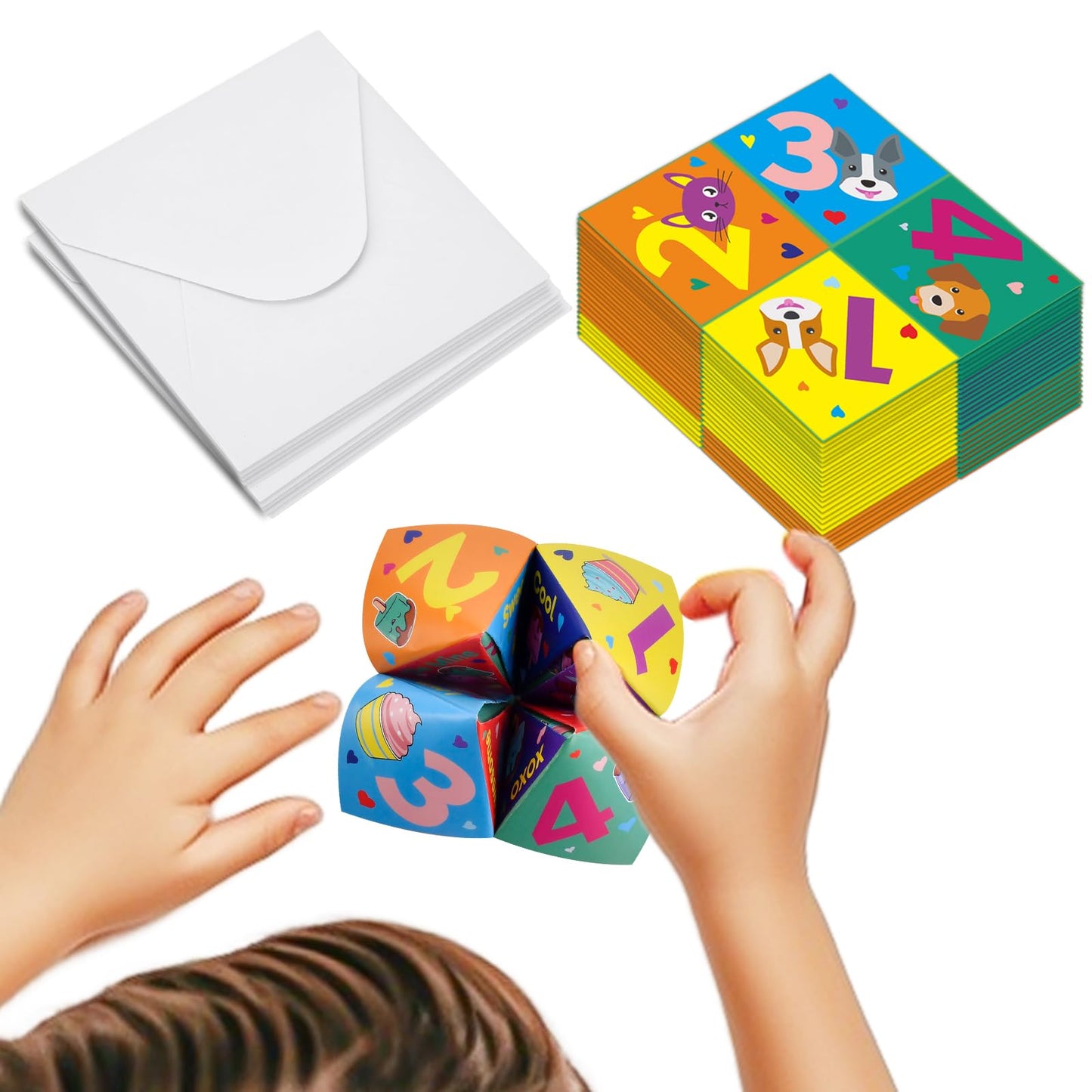 Zutcogo Valentines Day Cards for Kids – 28-Pack Cootie Catcher Classroom Set