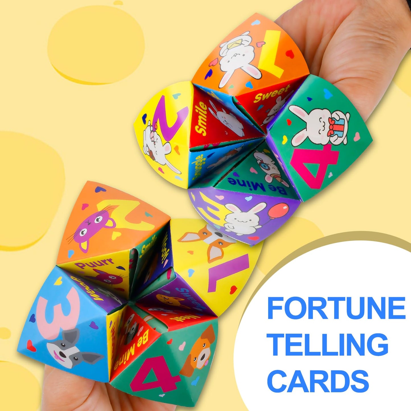 Zutcogo Valentines Day Cards for Kids – 28-Pack Cootie Catcher Classroom Set