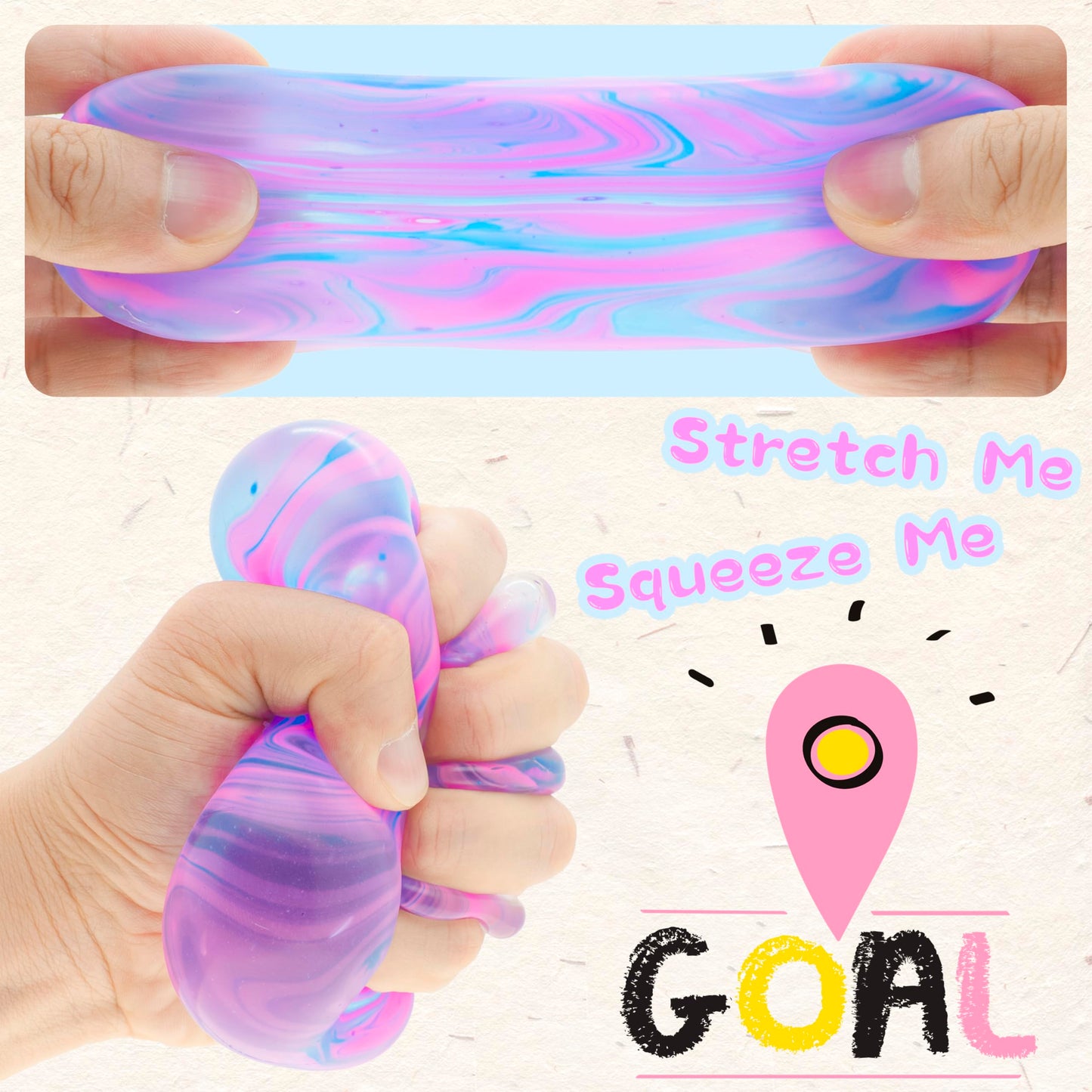 Zuvooi Stress Cube – Gel-Filled Fidget Toy for Kids & Adults, Calming High-Density Squeeze Ball