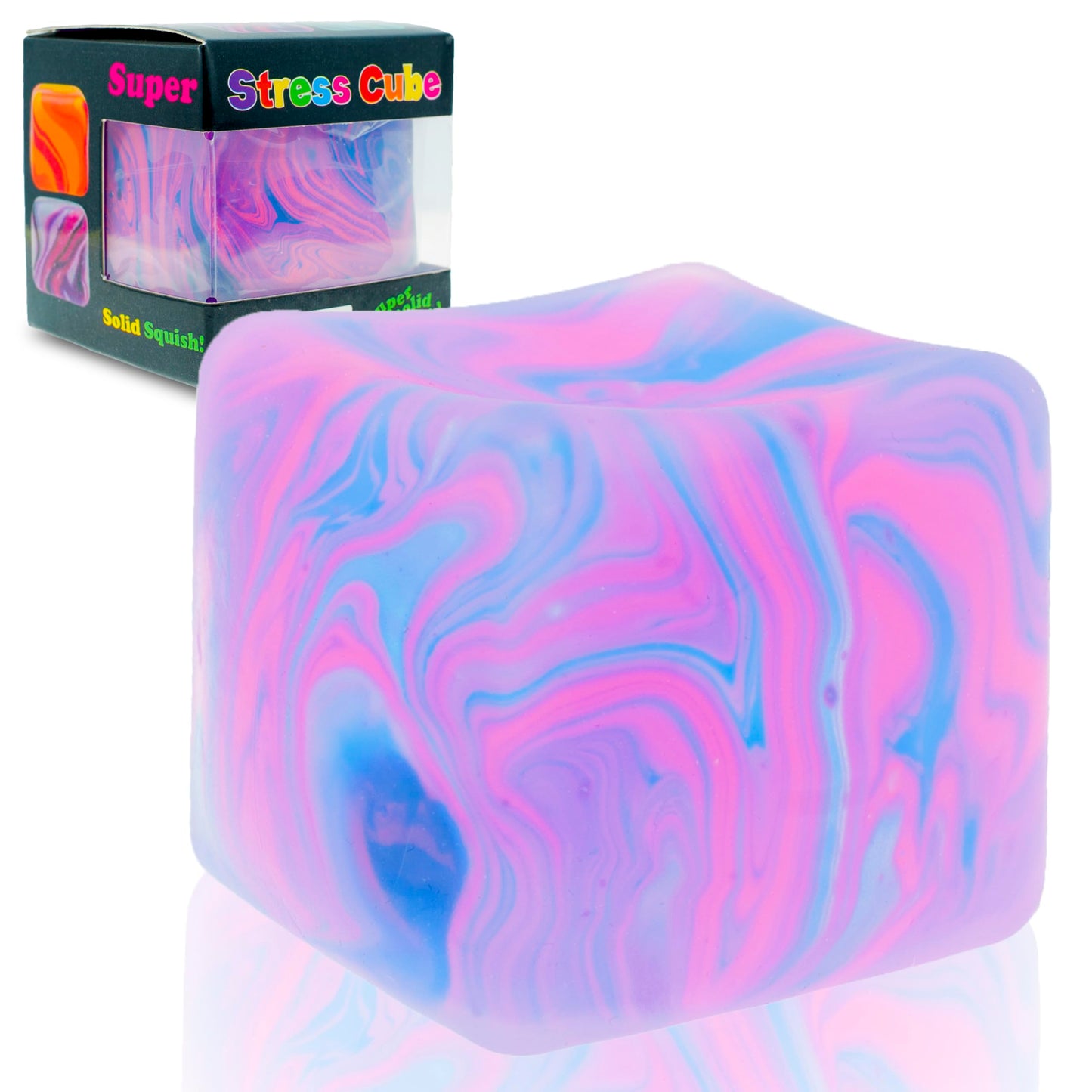 Zuvooi Stress Cube – Gel-Filled Fidget Toy for Kids & Adults, Calming High-Density Squeeze Ball