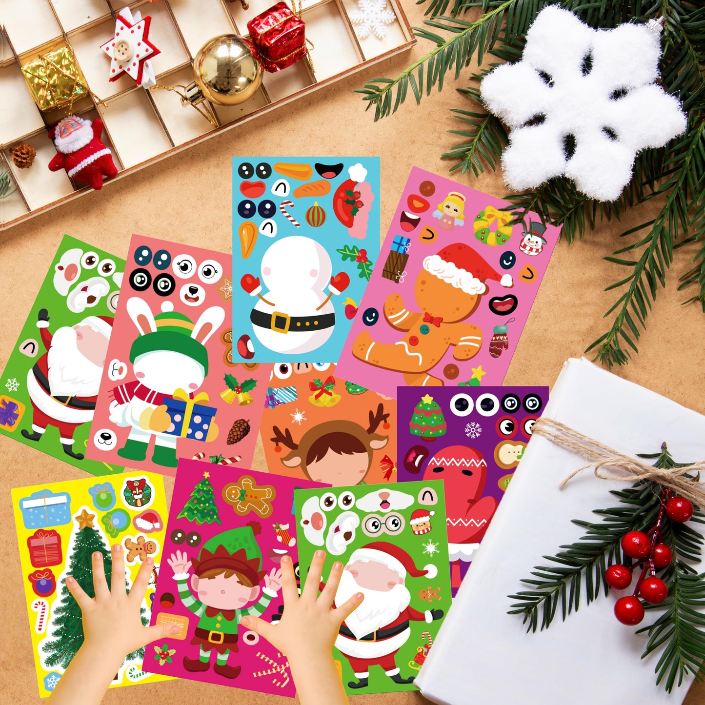 Zuxedle 36 Sheets Large Christmas Stickers for Kids – Crafts, Stocking Stuffers & Classroom Decor