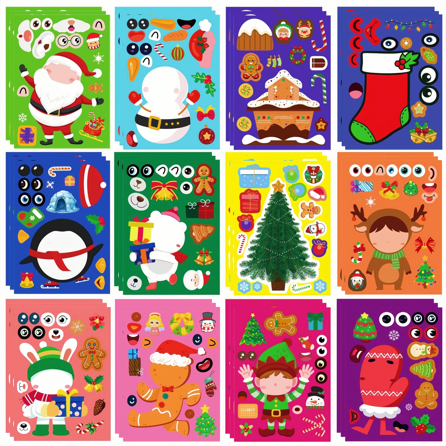 Zuxedle 36 Sheets Large Christmas Stickers for Kids – Crafts, Stocking Stuffers & Classroom Decor