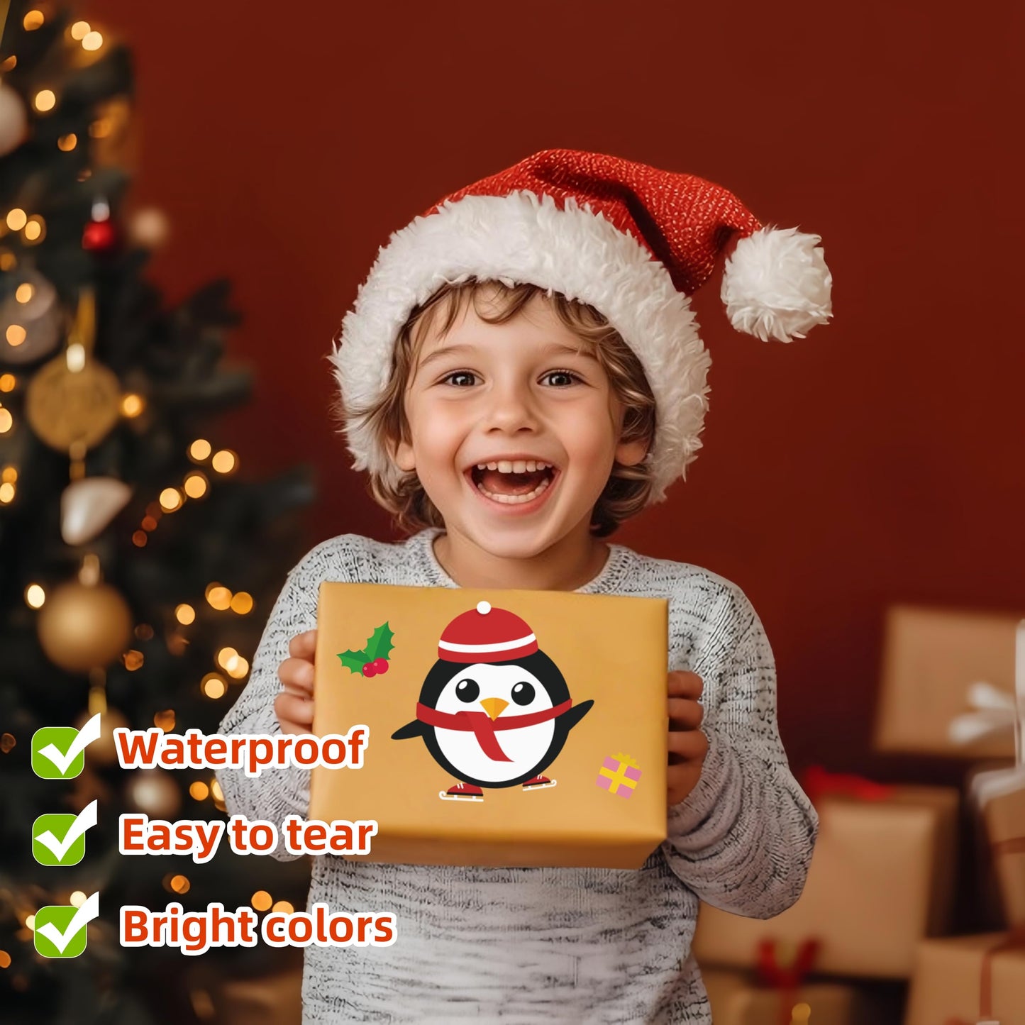 Zuxedle 36 Sheets Large Christmas Stickers for Kids – Crafts, Stocking Stuffers & Classroom Decor
