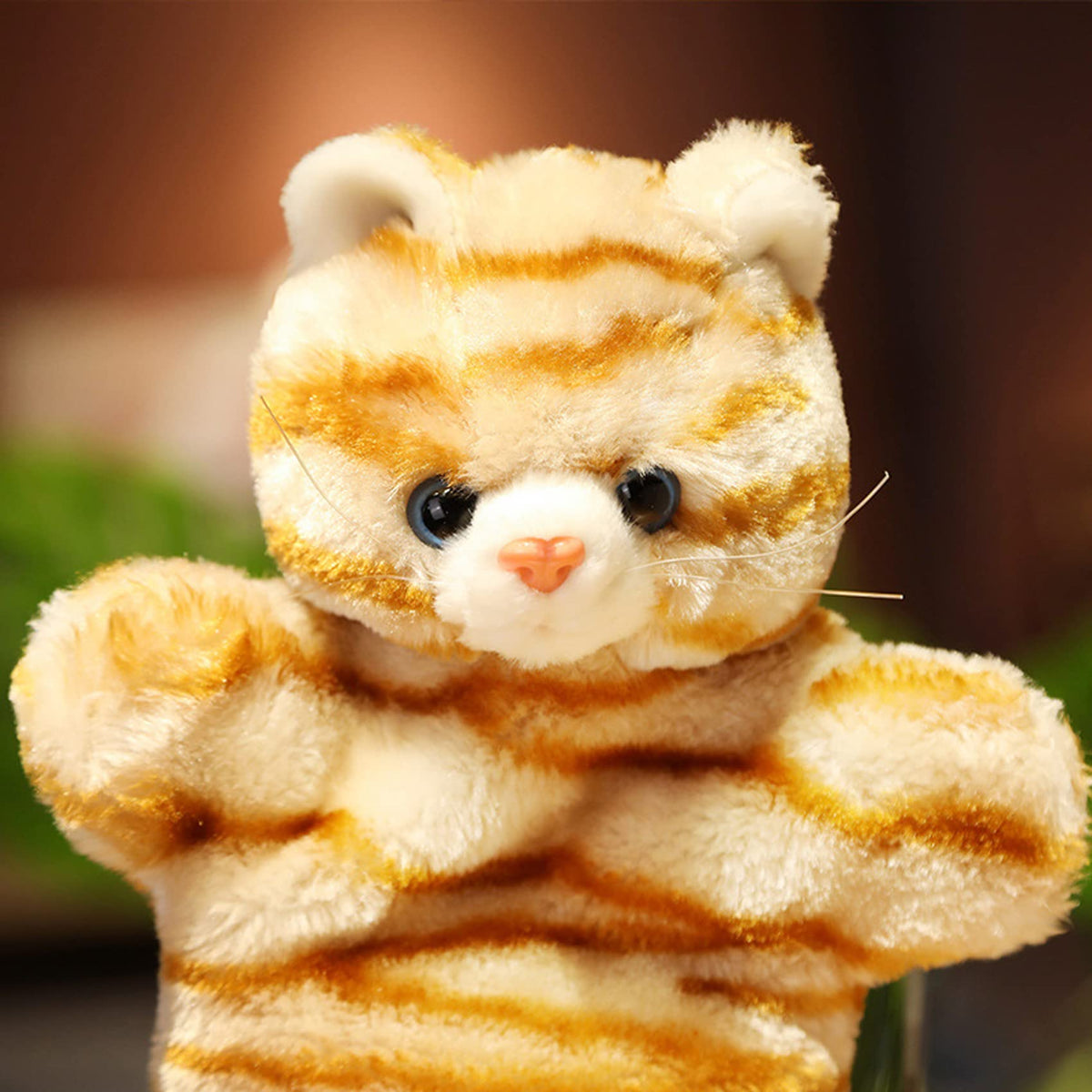 ZUXUCUVU Tabby Cat Hand Puppet — Plush Kitten Toy for Kids | Imaginative Play