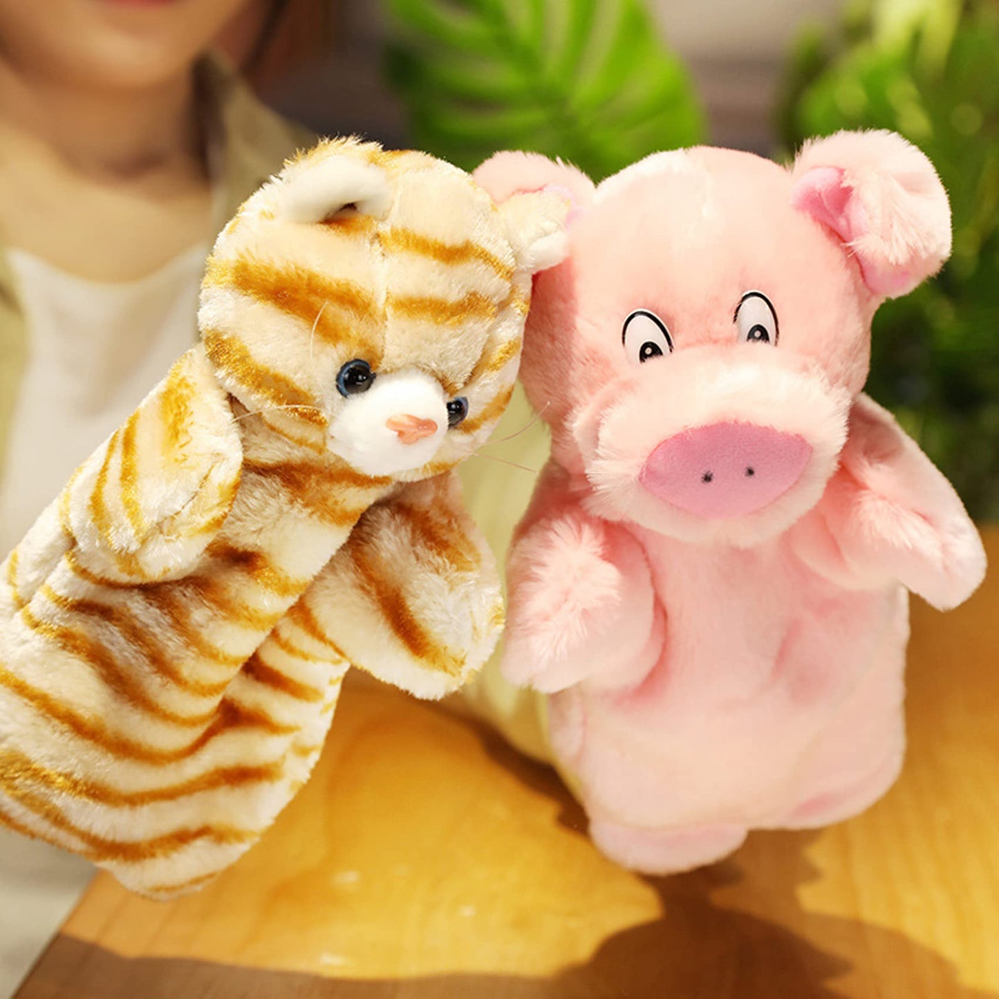 ZUXUCUVU Tabby Cat Hand Puppet — Plush Kitten Toy for Kids | Imaginative Play