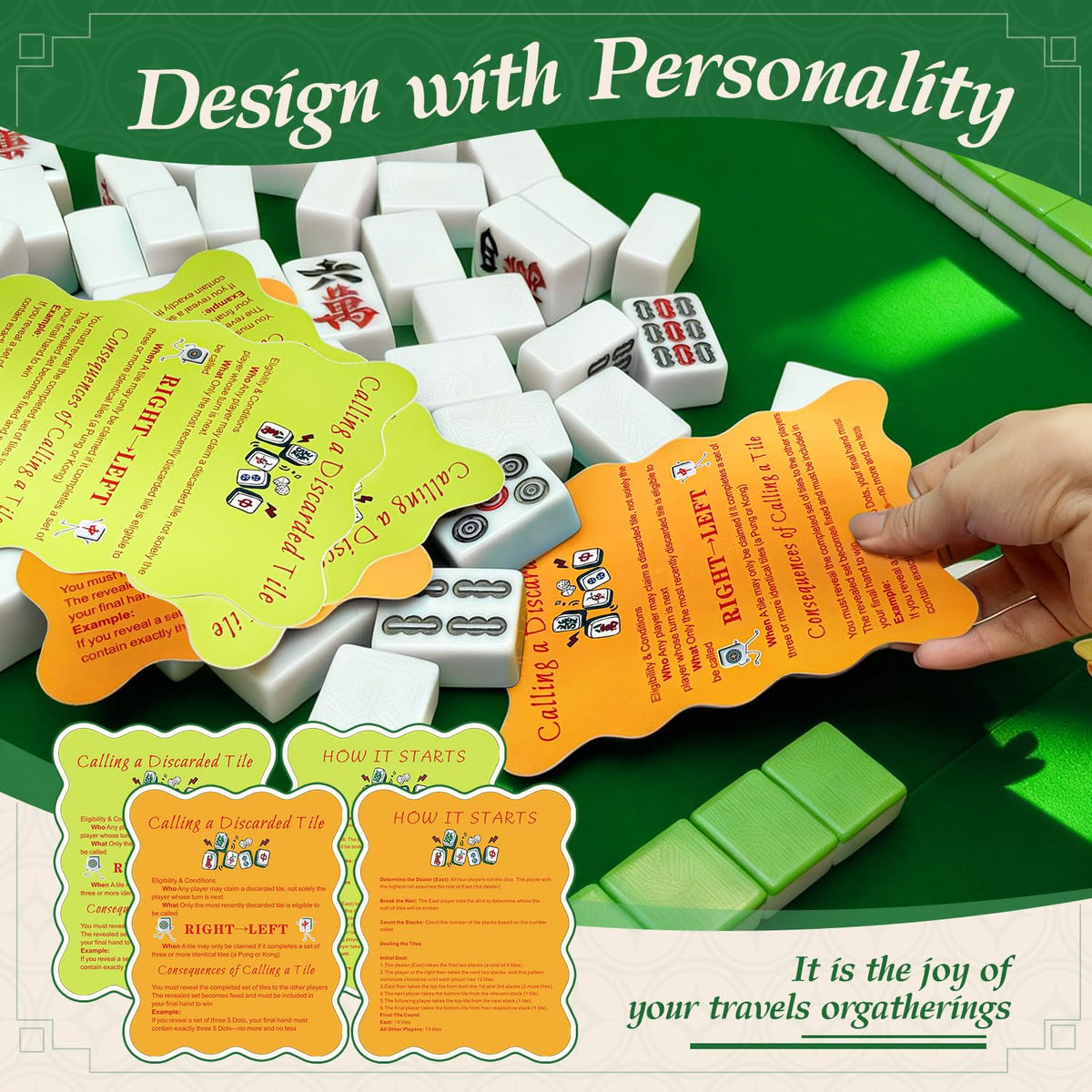 ZWFCGMMBC 4 Pcs Mahjong Shufflers with Printed Rules – Manual, Portable & Durable