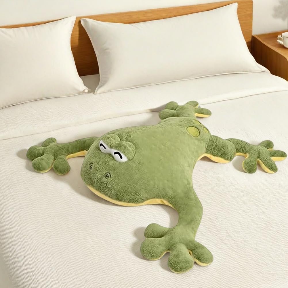 Zxioral Large Frog Plush Toy – 23in Green Hugging Pillow for Kids & Adults