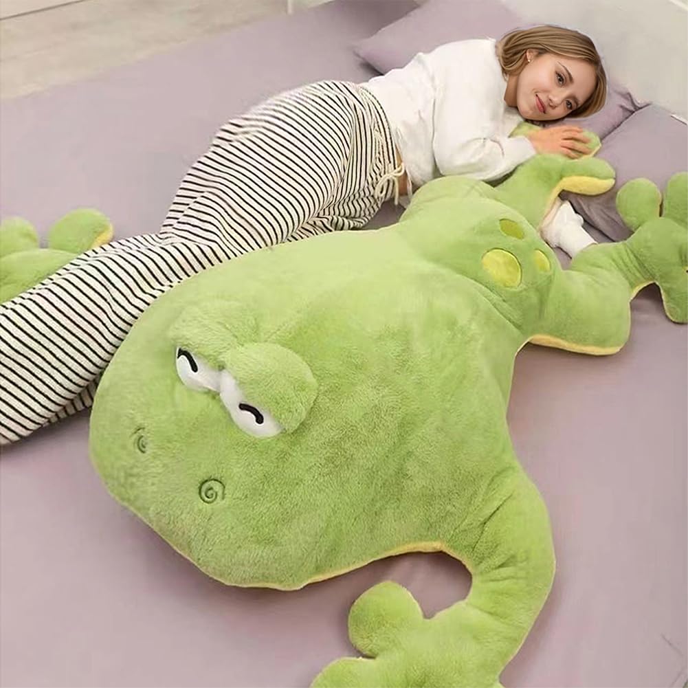 Zxioral Large Frog Plush Toy – 23in Green Hugging Pillow for Kids & Adults